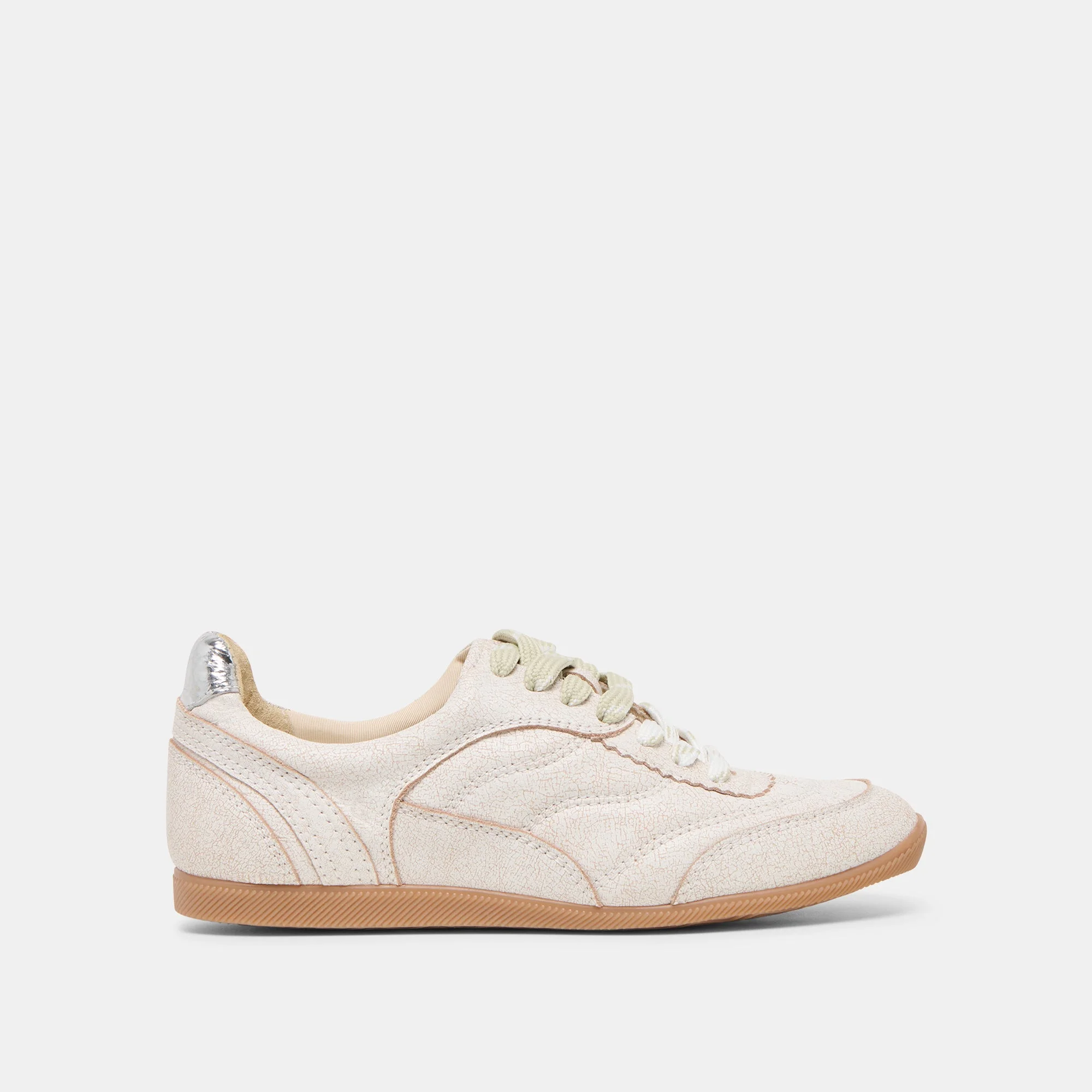 LAINI SNEAKERS OFF WHITE CRACKLED LEATHER - 1