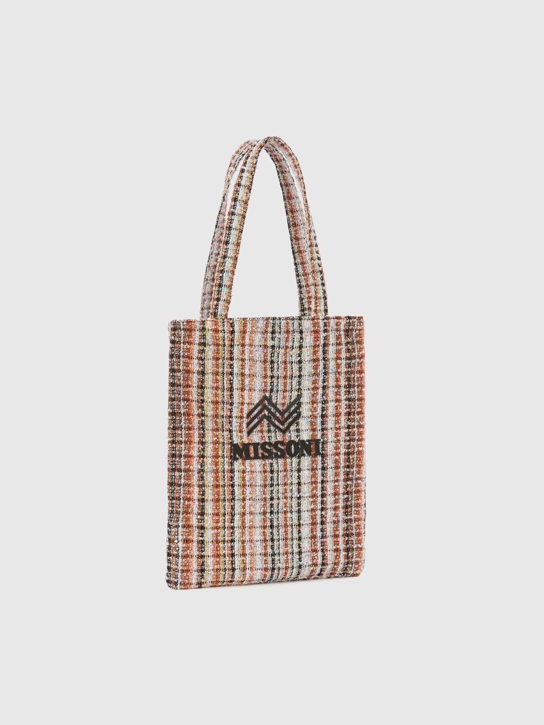 Lamé fabric shopper with logo - 2