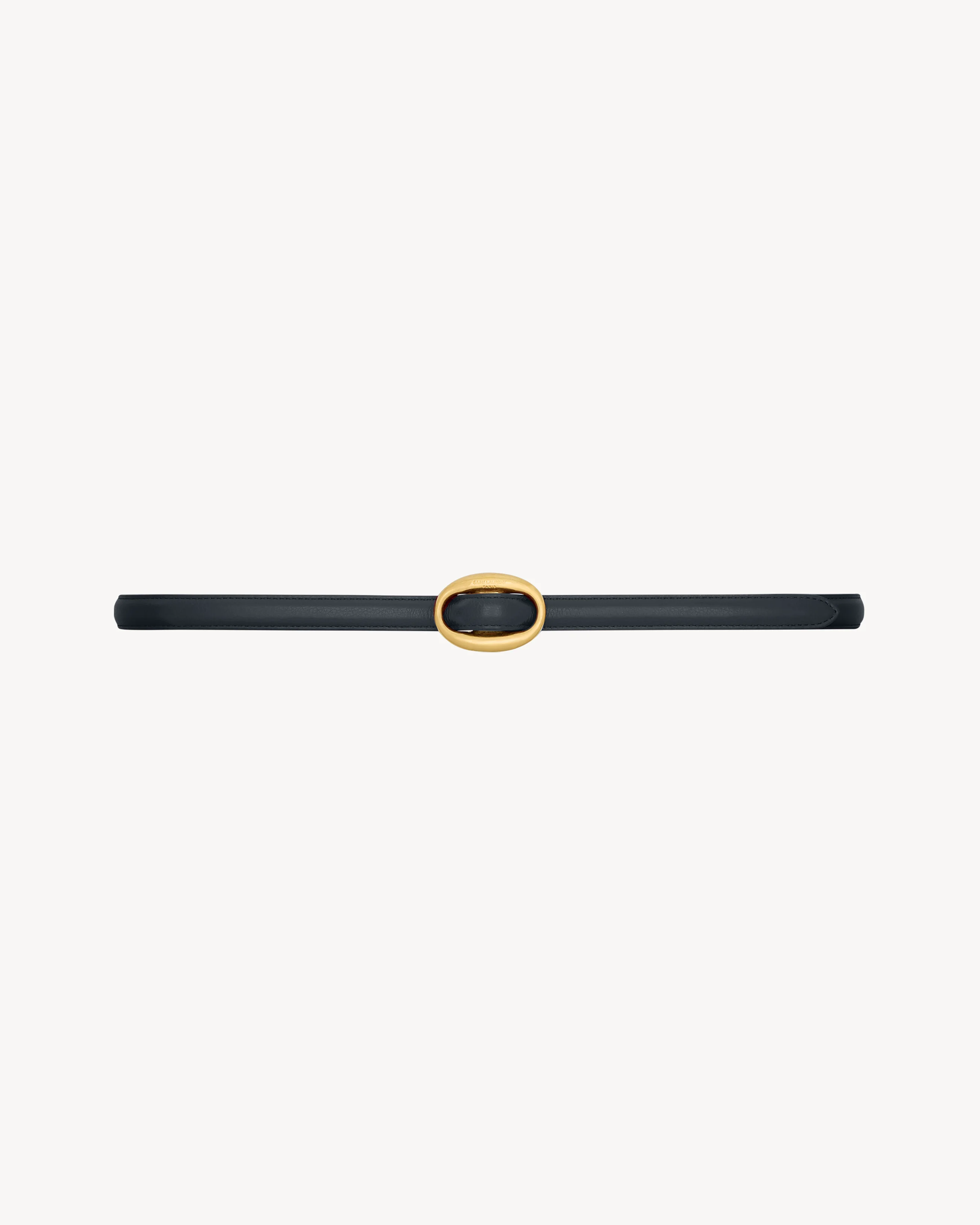 OVAL BUCKLE THIN REVERSIBLE BELT IN SMOOTH LEATHER - 1