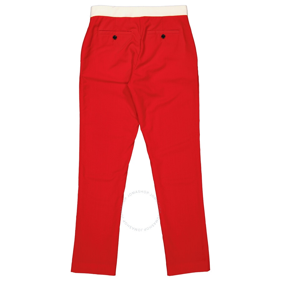 Burberry Ladies Bright Red Hanover Two-tone Wool Tailored Trousers - 5