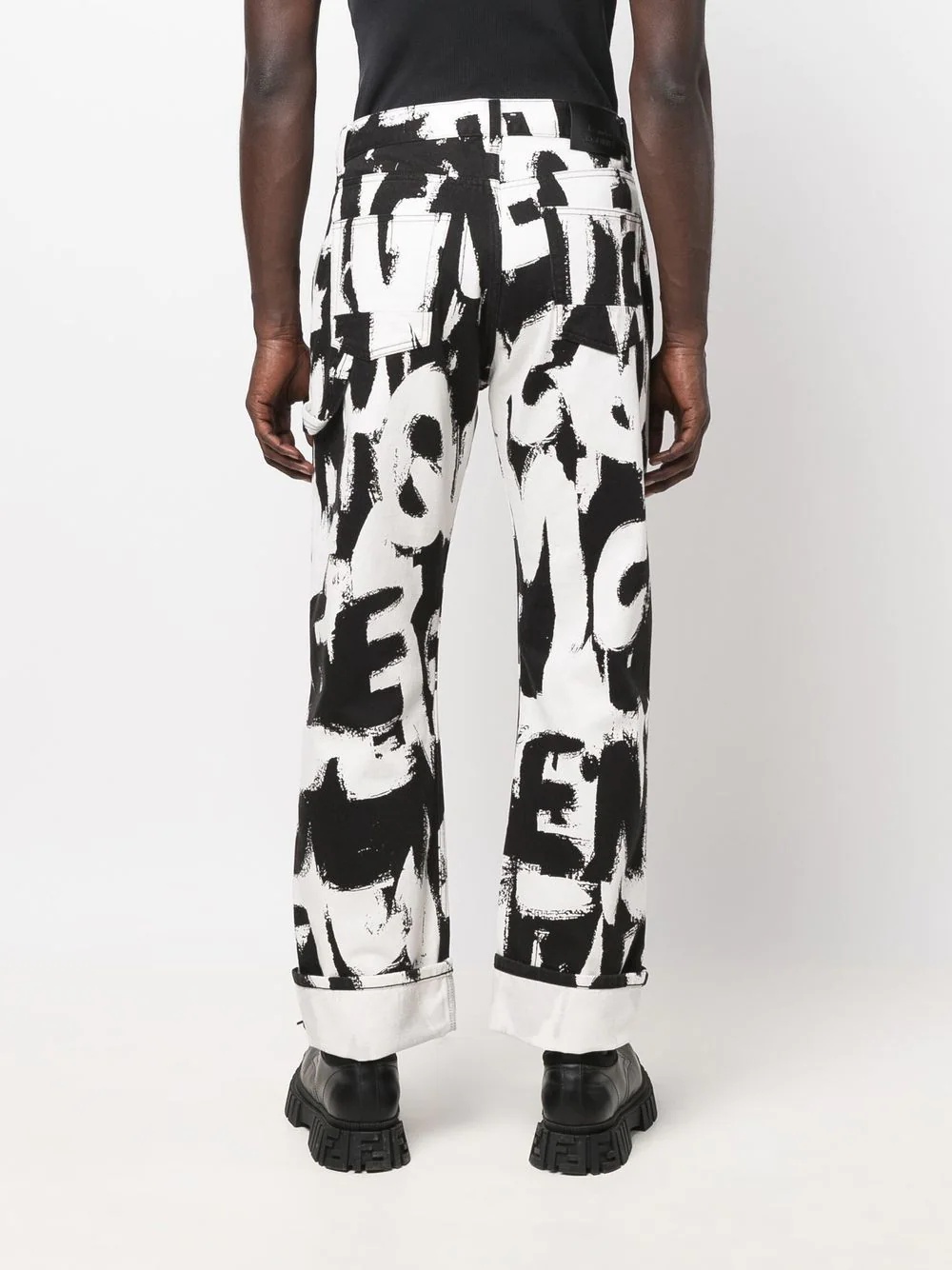 Graffiti-print straight-leg jeans - 4