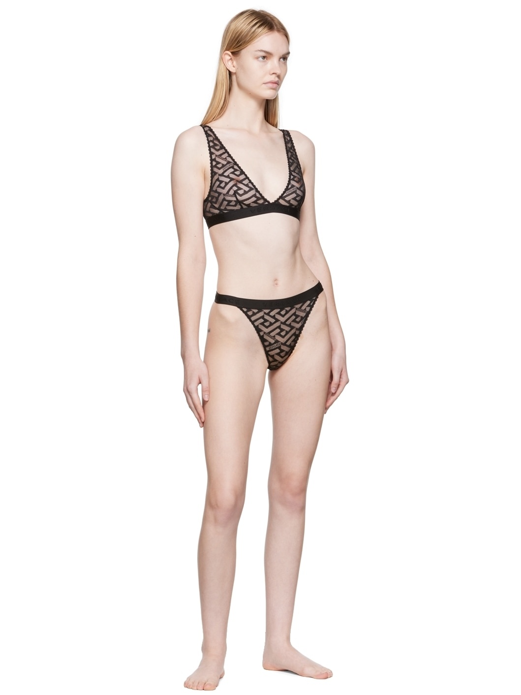 Black Semi-Sheer Bra - 4