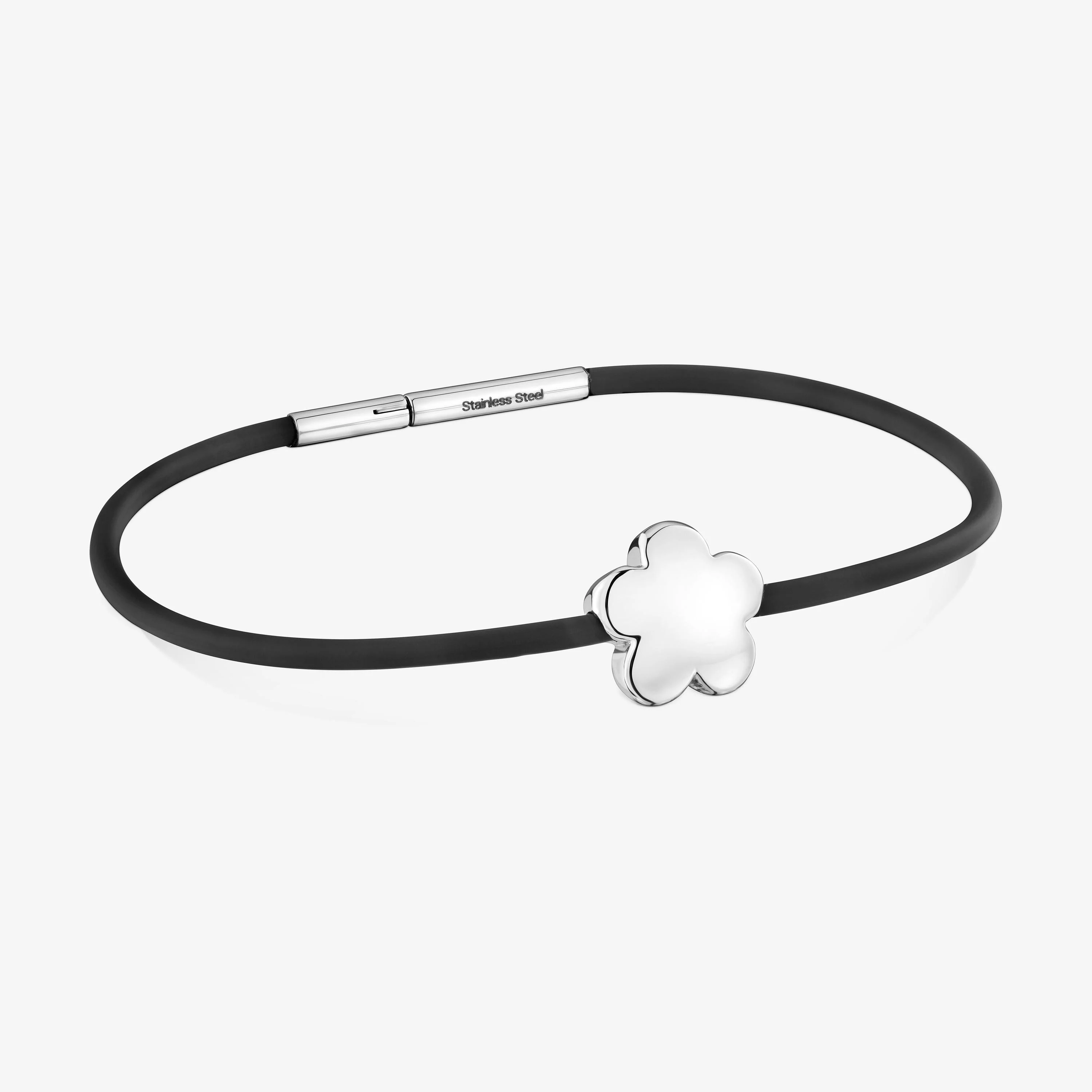 12 mm silver and rubber flower Bracelet TOUS Bold Motif - 1