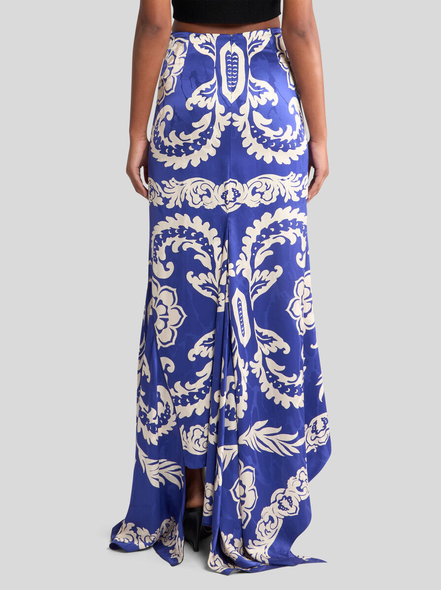 ASYMMETRIC SKIRT WITH STENCIL FLORAL PRINT - 5