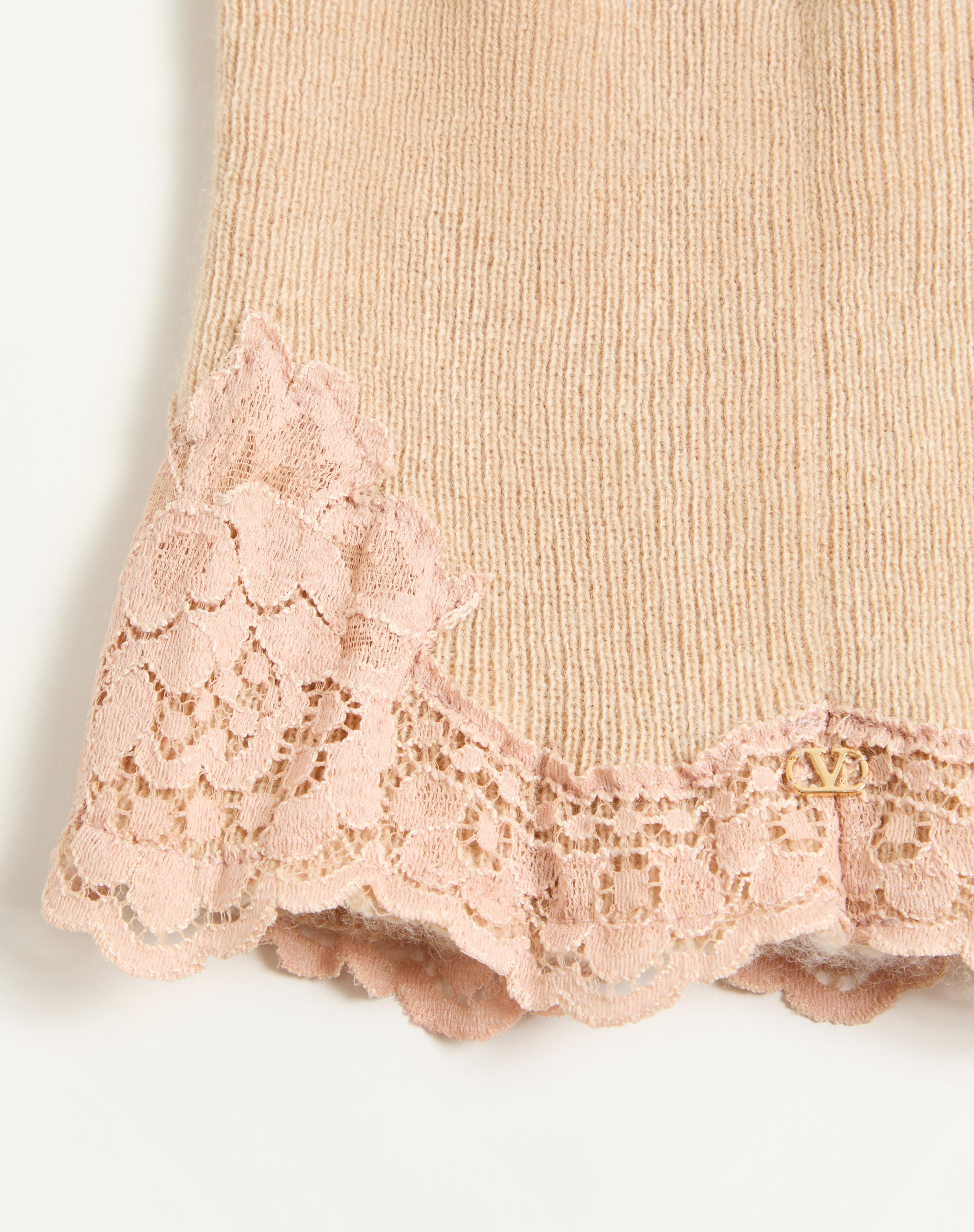 VLOGO SIGNATURE CASHMERE AND LACE HEADBAND - 4