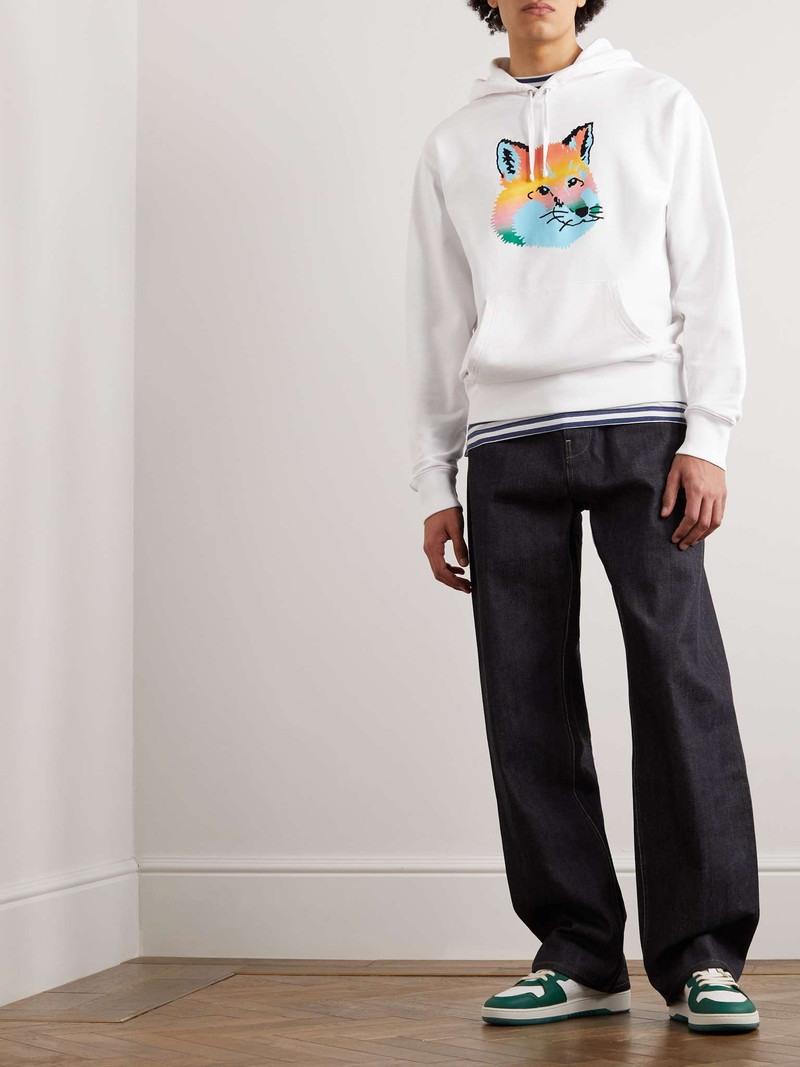 Maison Kitsuné Printed Cotton-Fleece Hoodie outlook