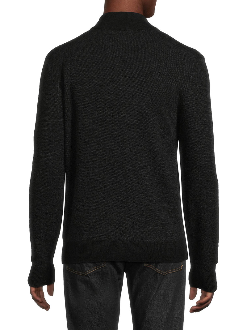 Men's Birdseye Cashmere Quarter-Zip Sweater - Classic Black 5
