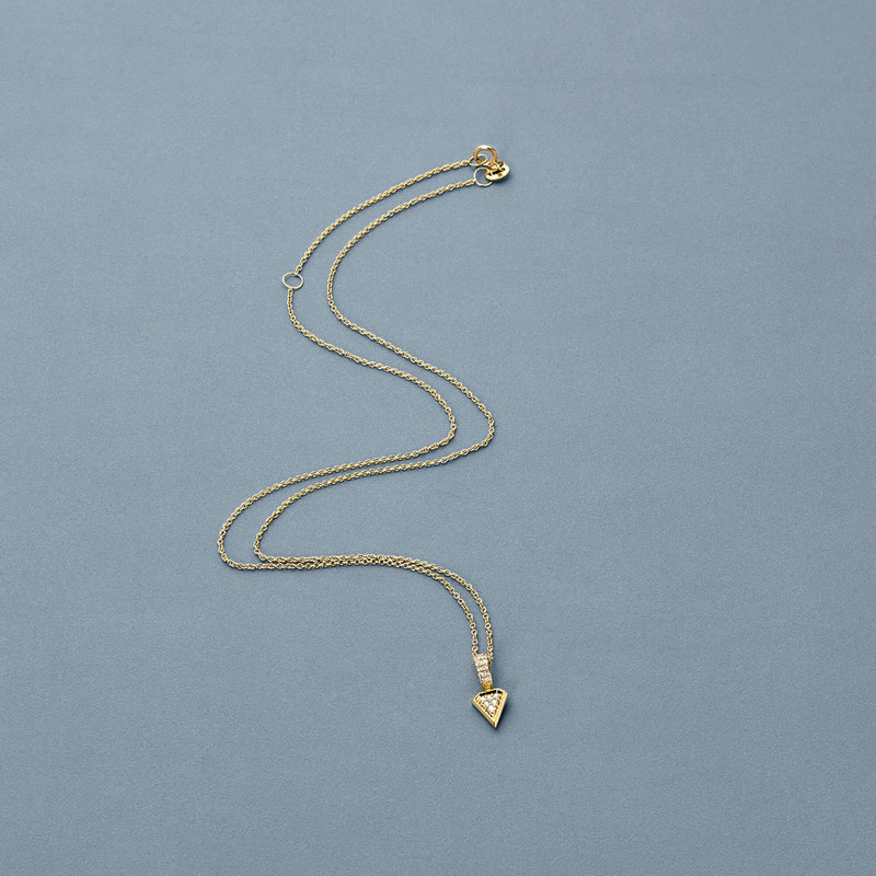 STONE AND STRAND Pave Knife Edge Shield Necklace outlook