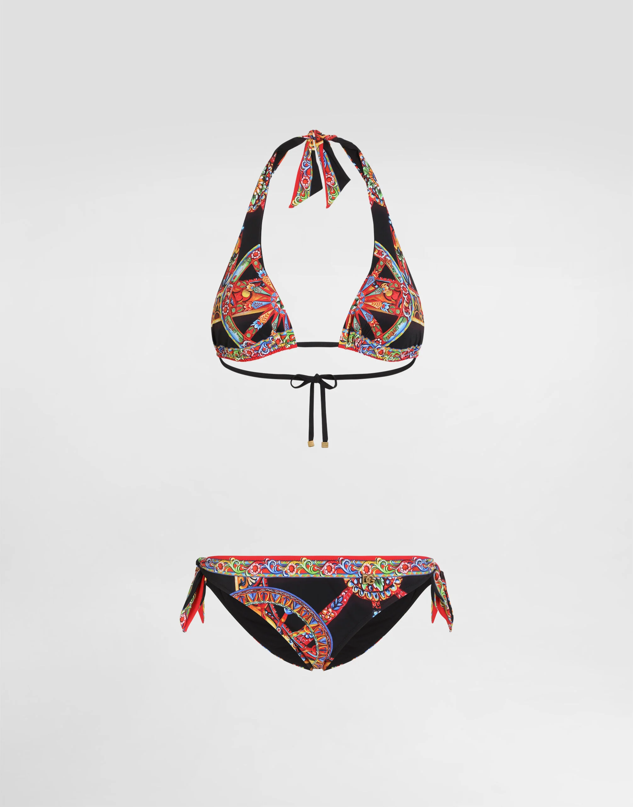 Carretto-print triangle bikini - 1
