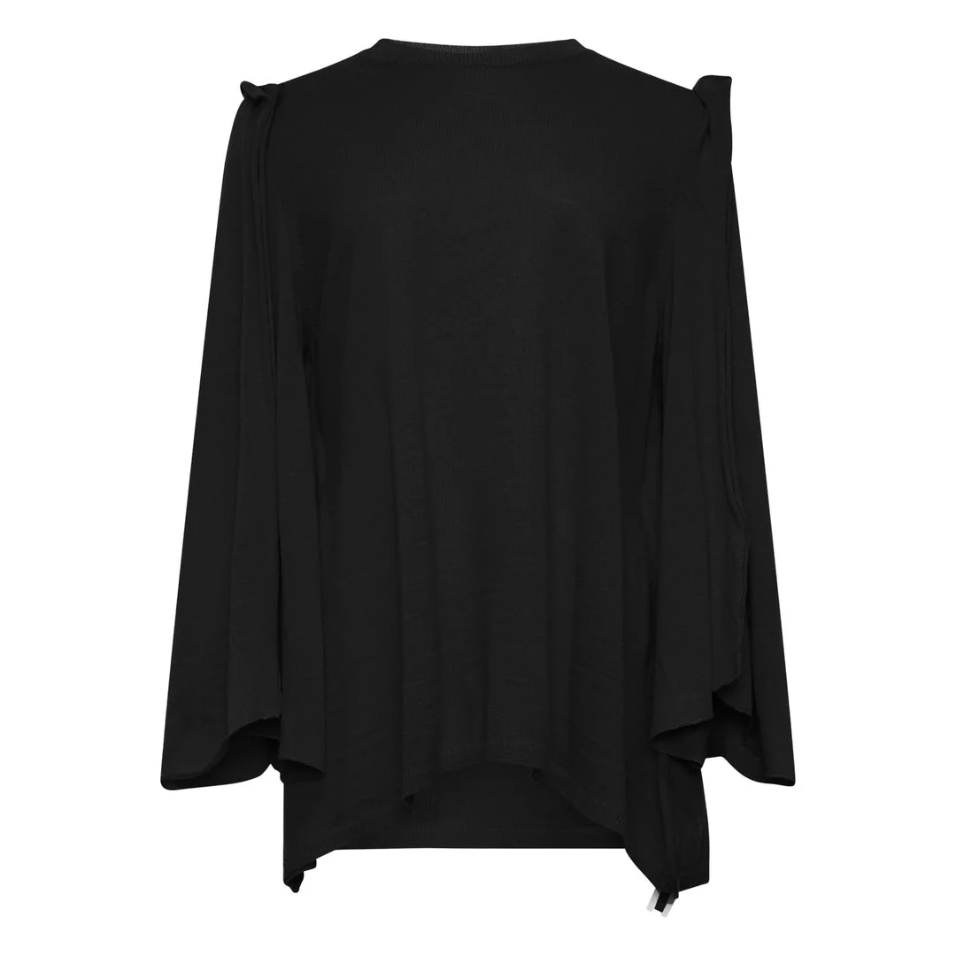 Oversized Exaggerated Sleeve Knit Top - 1