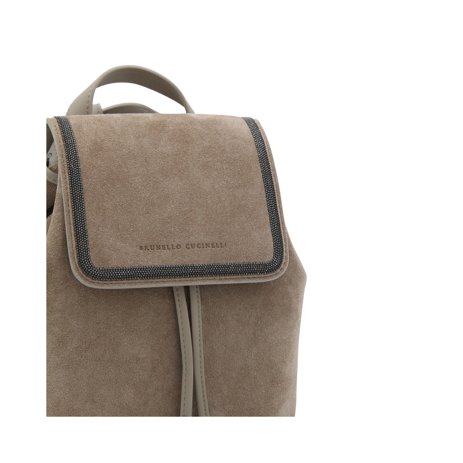 BROWN SUEDE AND LEATHER BACKPACK - 4