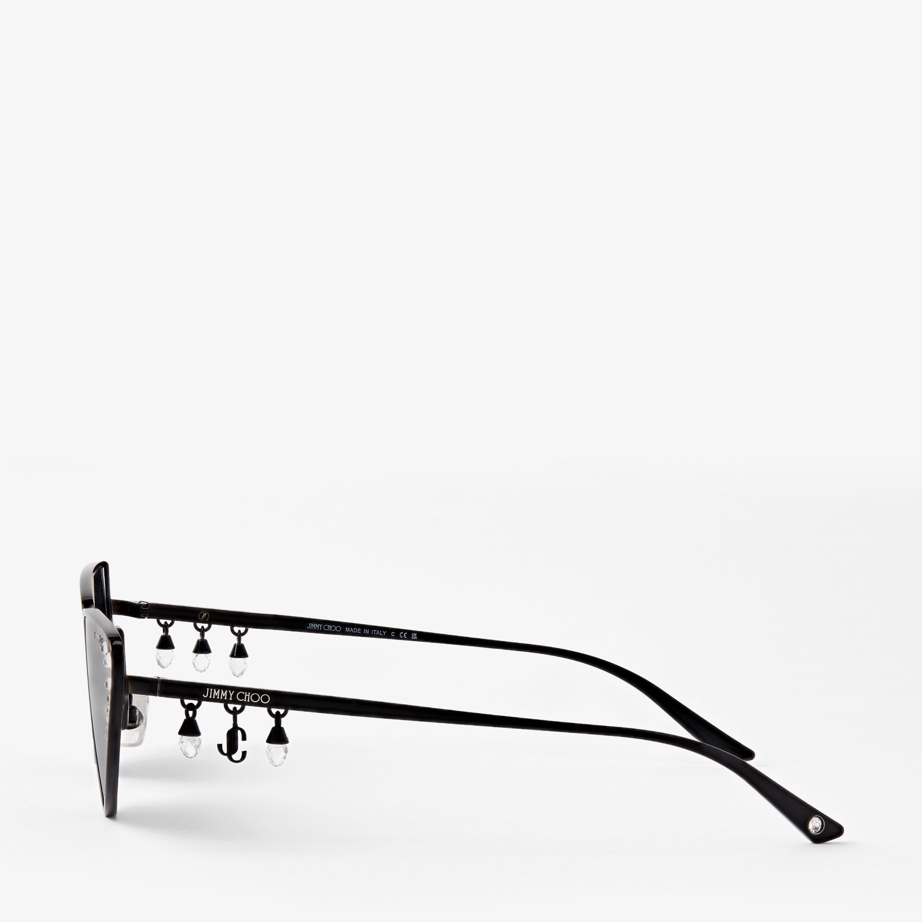 Kristal
Black Cat Eye Sunglasses with Crystals - 3