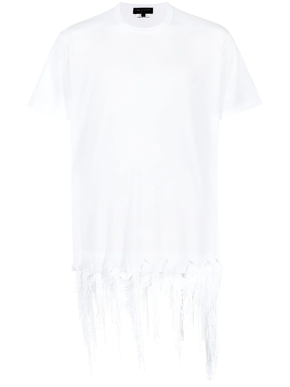 fringed rope-hem T-shirt - 1