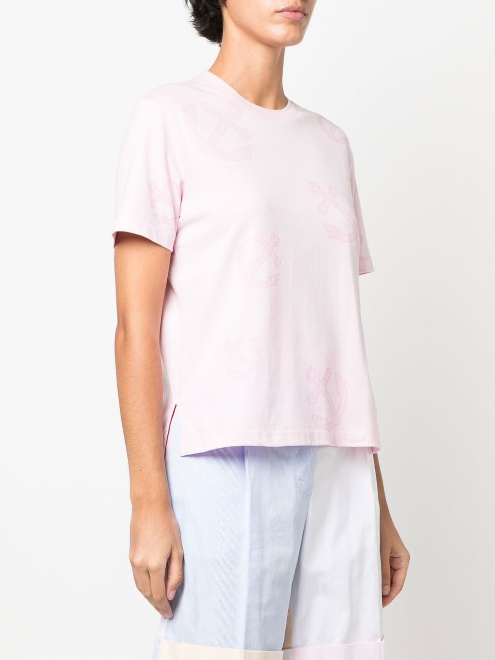 anchor-print T-shirt - 3