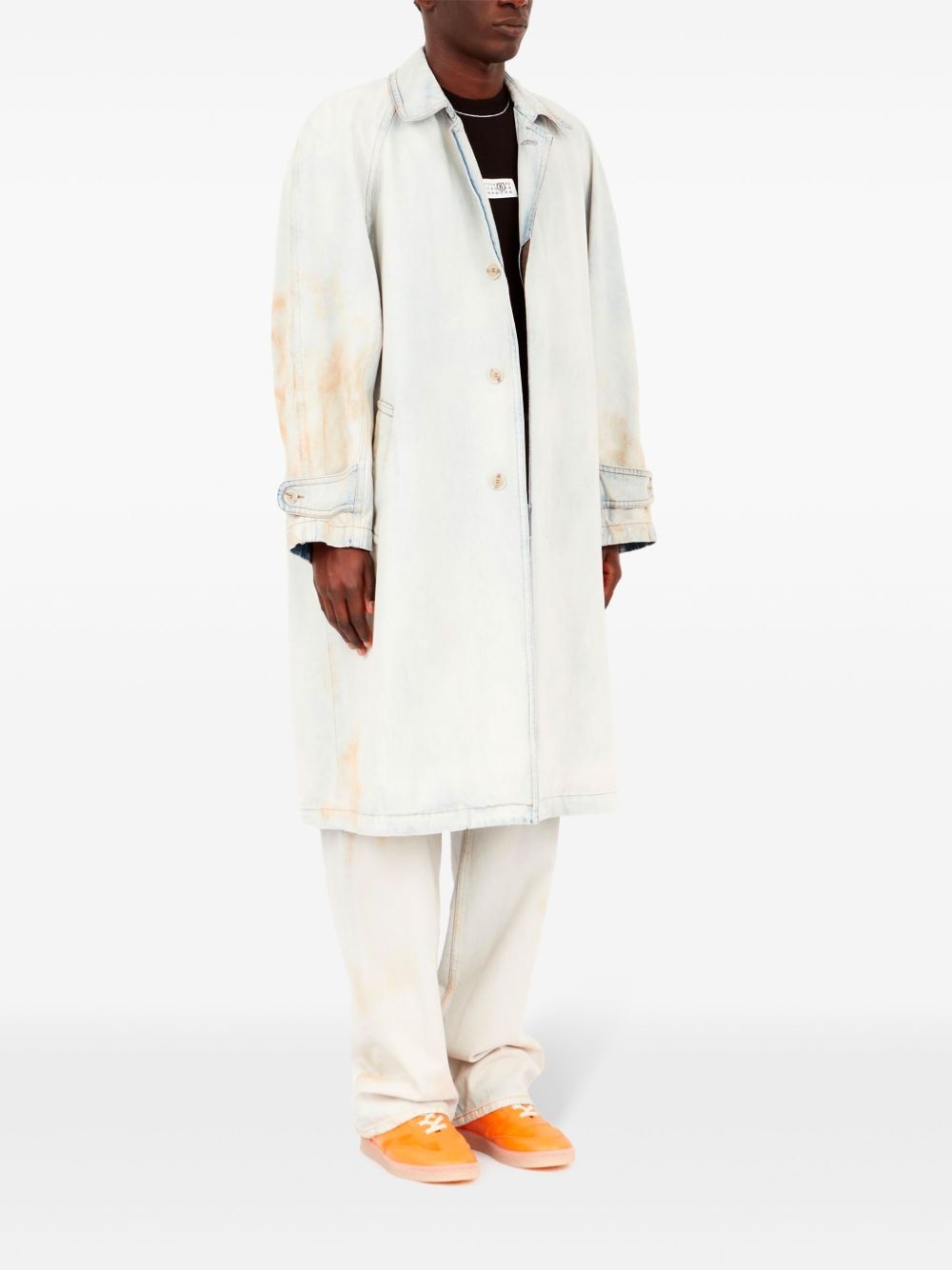 distressed-effect coat - 3