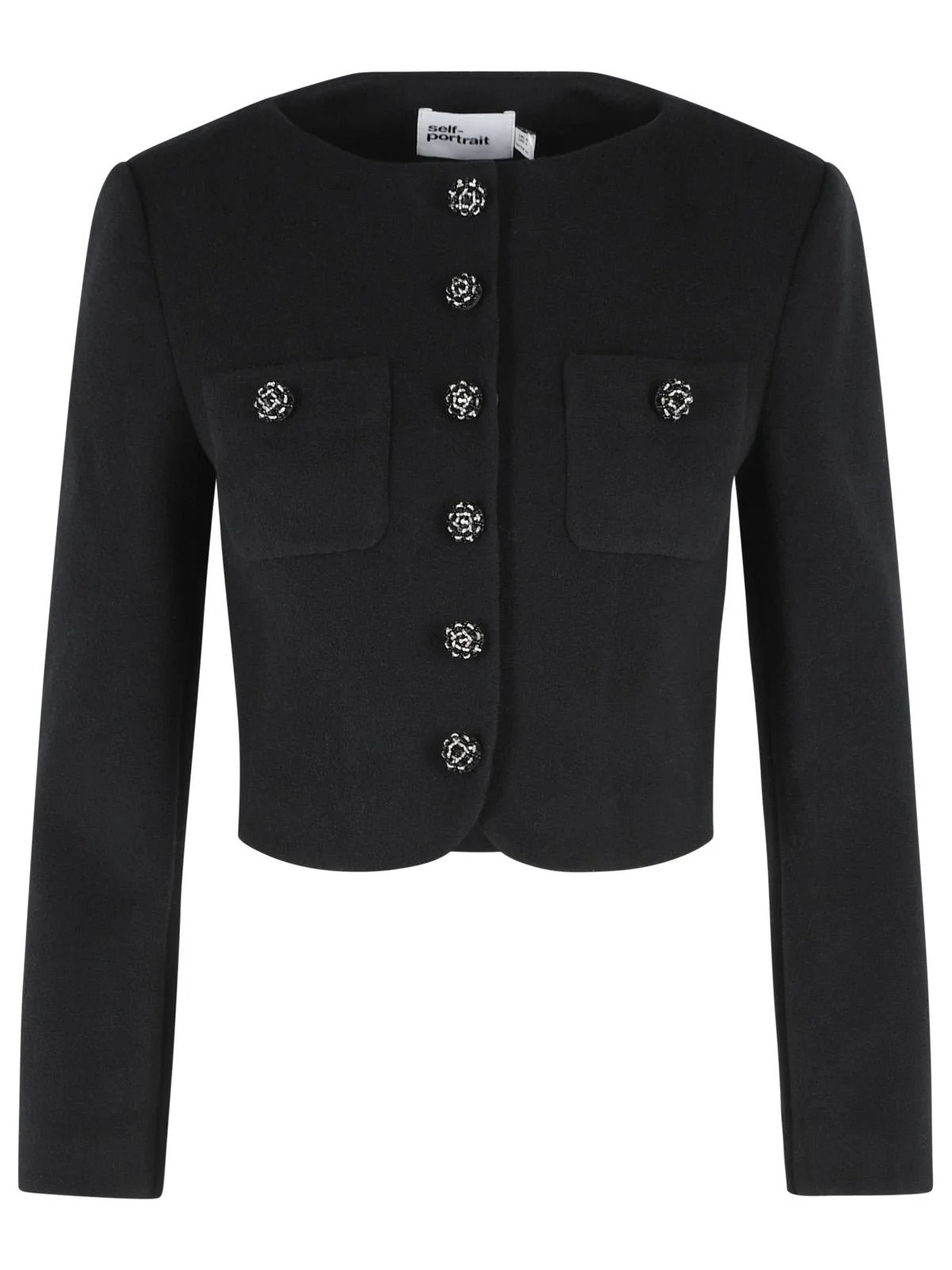 Self-Portrait Wool Blend Padded Jacket Black Women - 1
