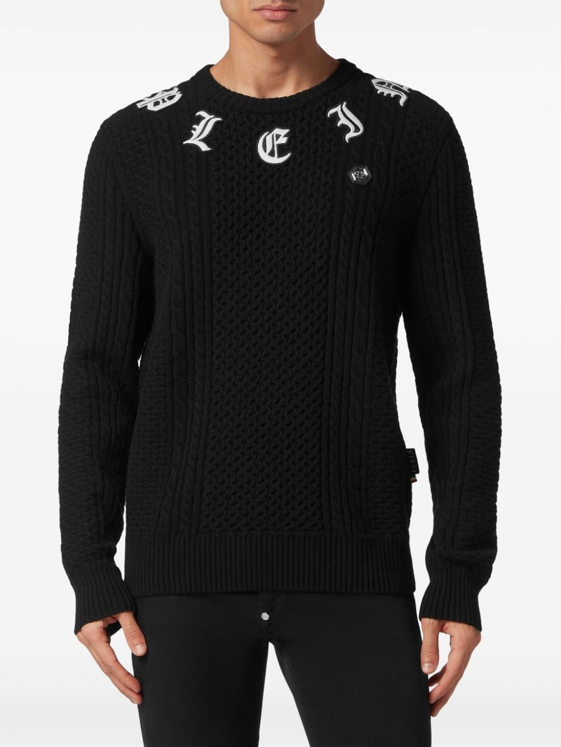 logo-embroidered cashmere jumper 3
