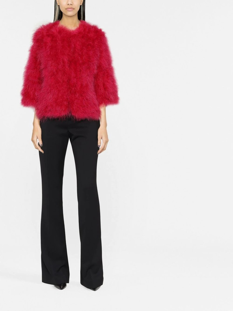 Yves Salomon single-breasted feather jacket outlook