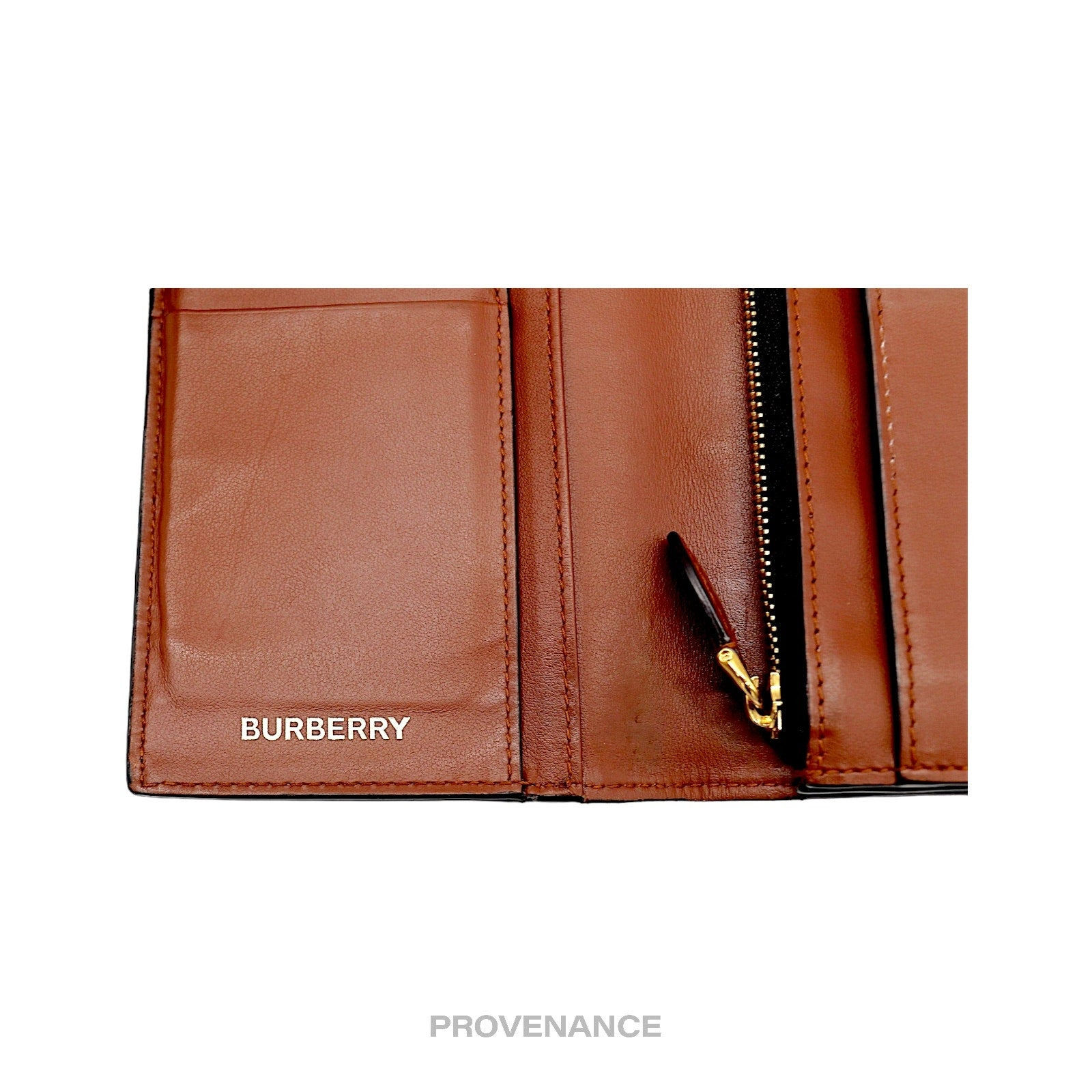 Burberry Long Wallet - TB Monogram E-Canvas Bridle Brown - 4