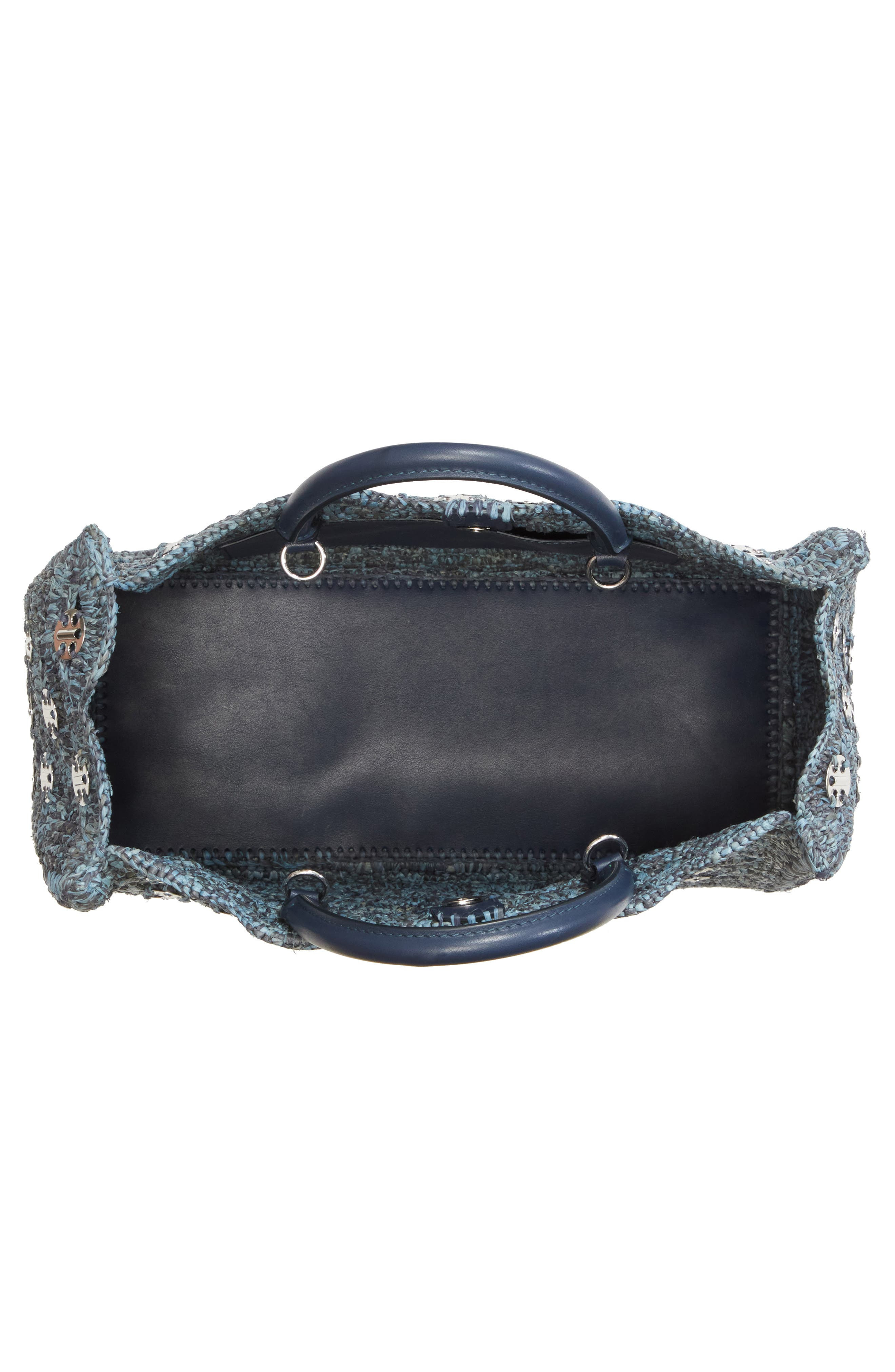Rabanne Iconic 1969 Raffia Tote in Blue Denim Silver at Nordstrom - 4