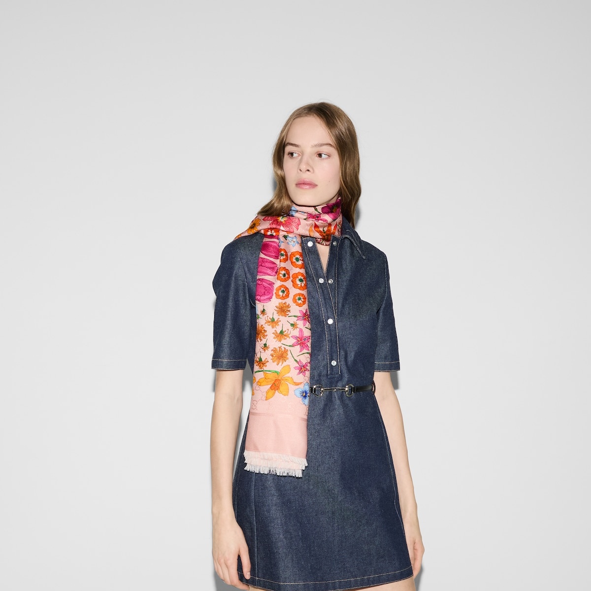 Printed silk wool shawl - 3