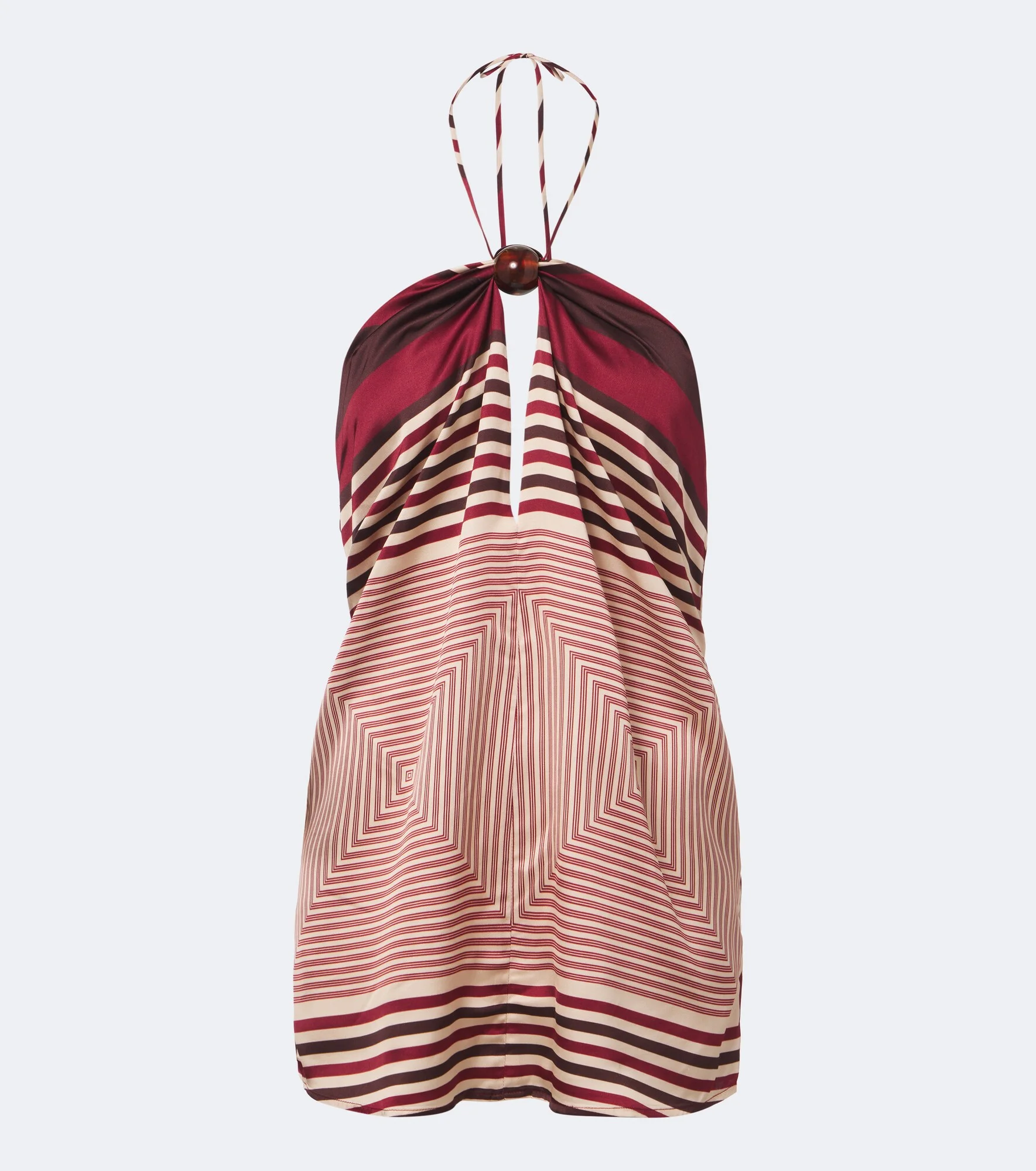 Printed halterneck satin top - 1