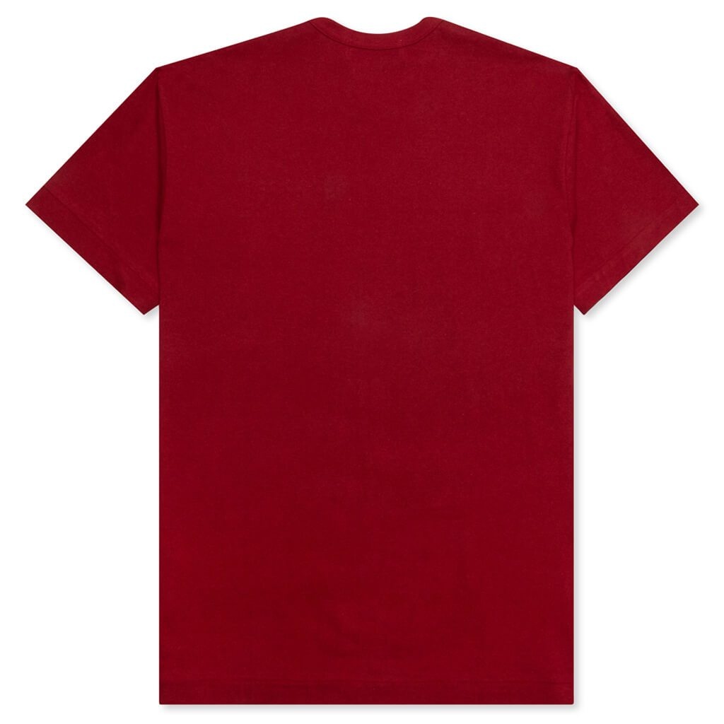 COMME DES GARCONS PLAY WOMEN'S DOUBLE HEARTS T-SHIRT - BURGUNDY - 2