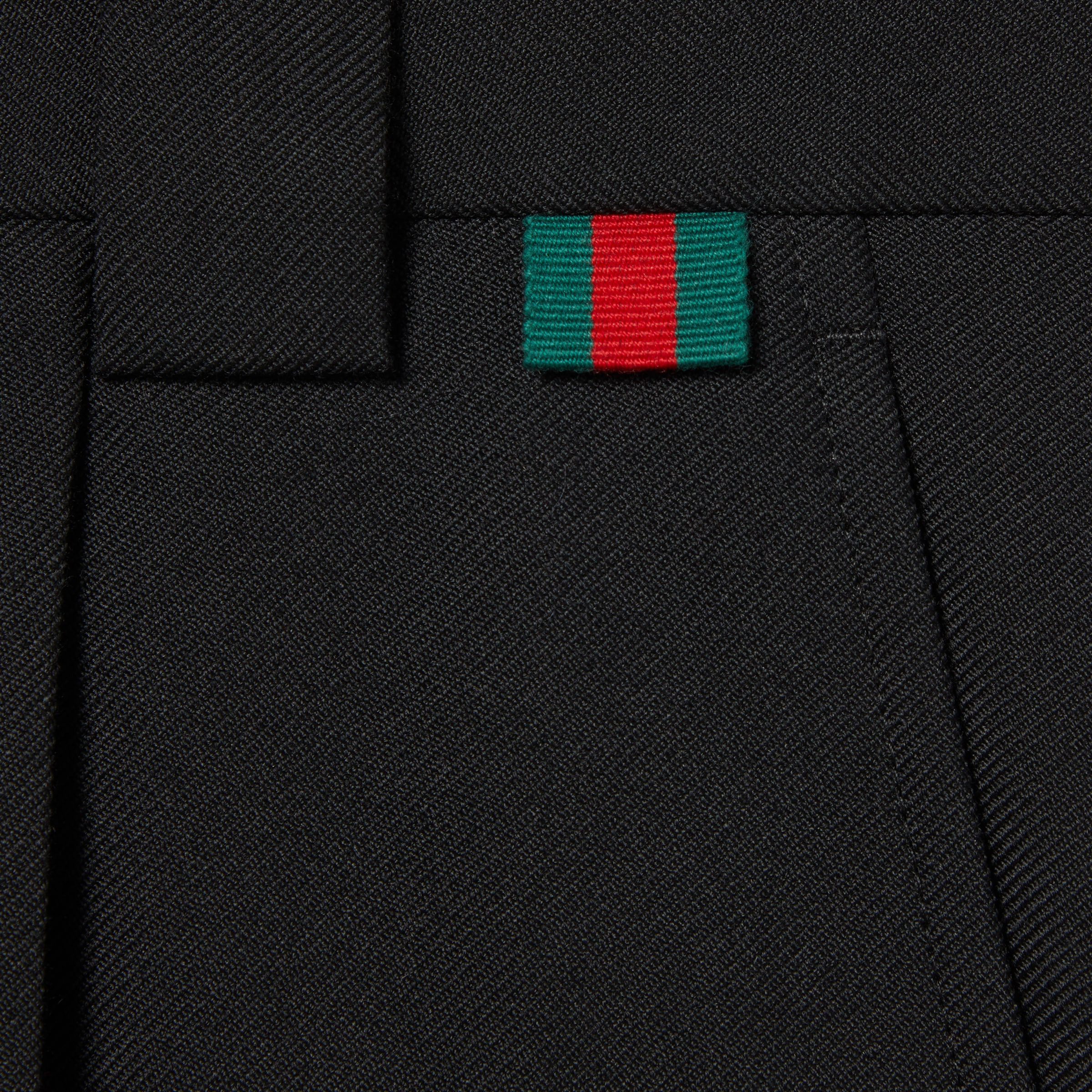 Wool blend twill short with Web - 8