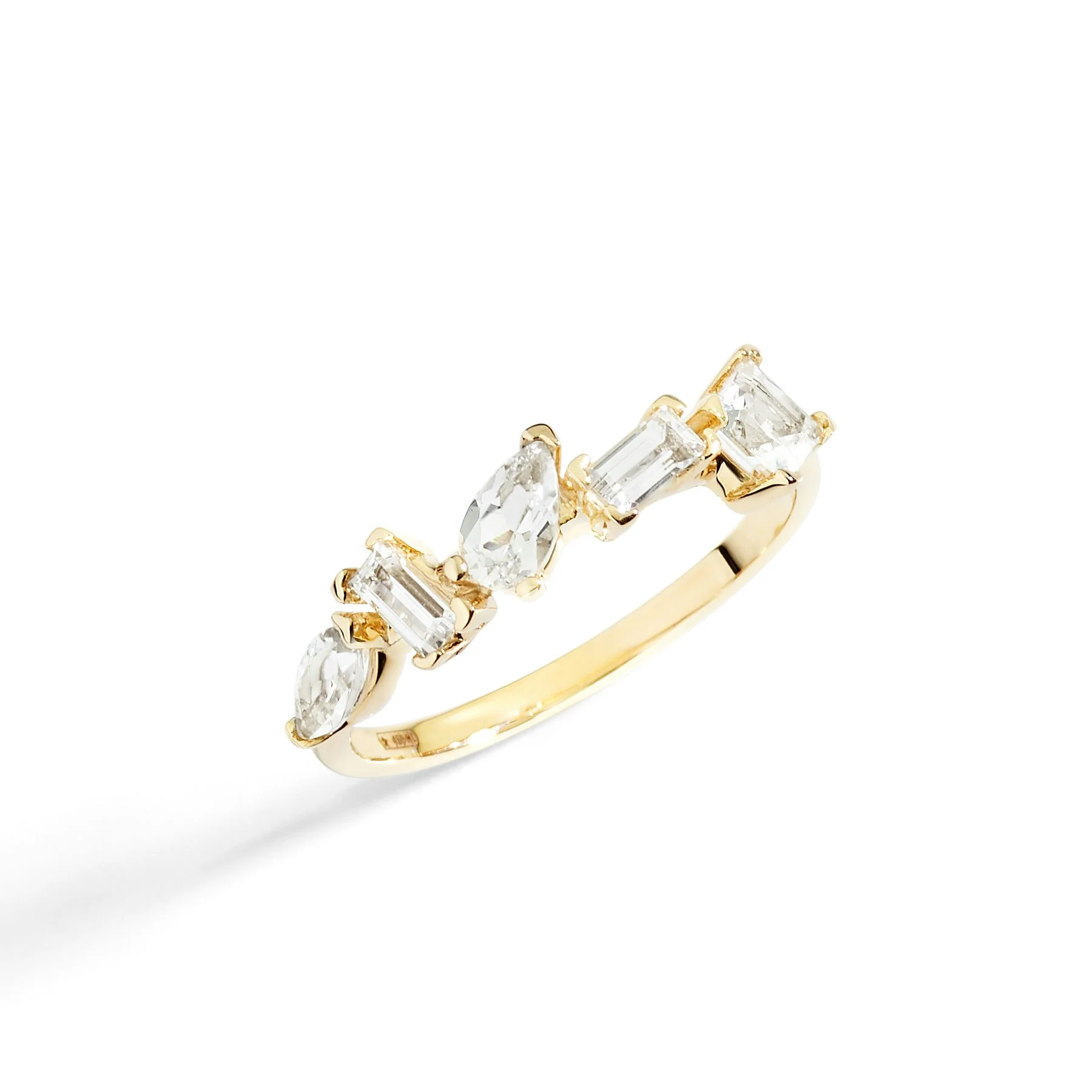 HALF ETERNITY RING WITH WHITE TOPAZ - 1