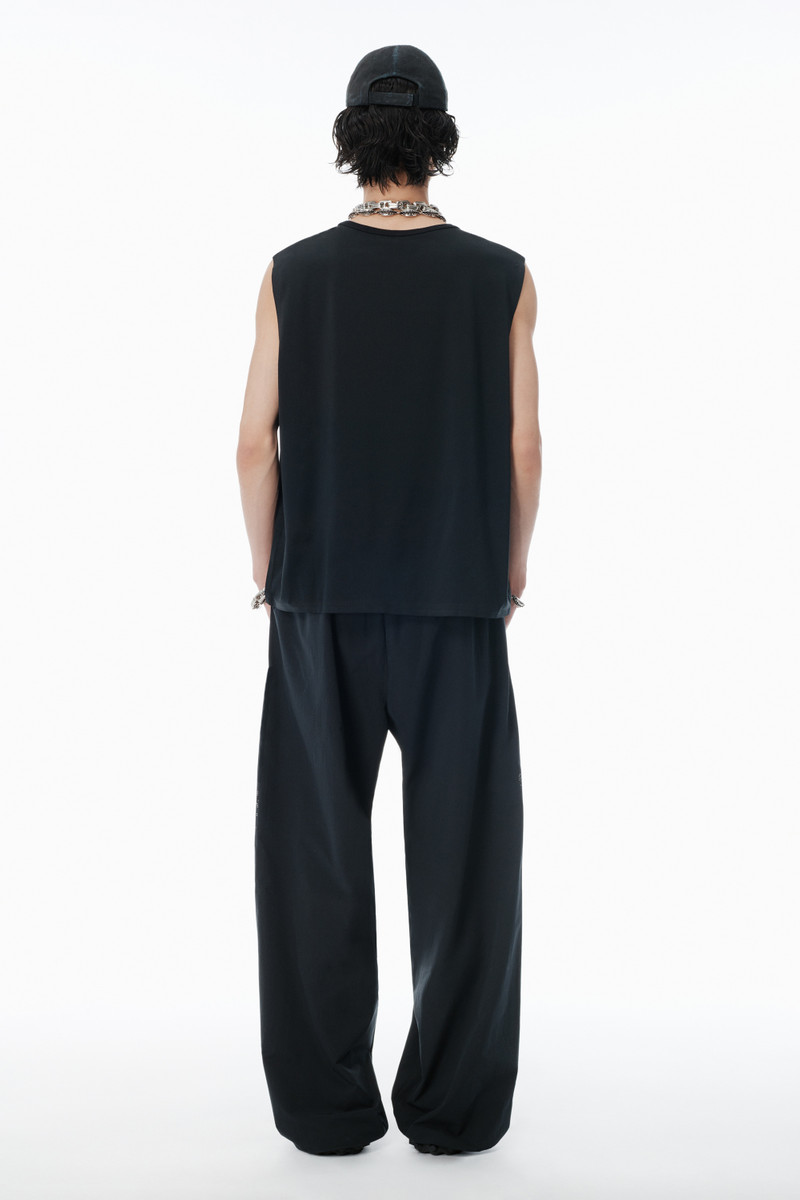 Black Laser-Cut Logo Muscle Shirt 4