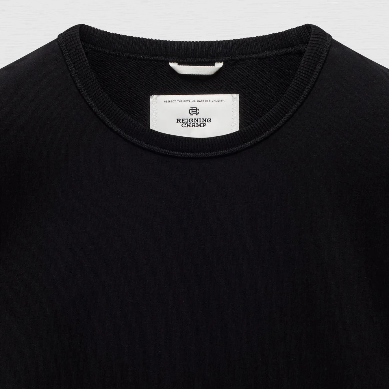 Midweight Terry Slim Crewneck Black - 3