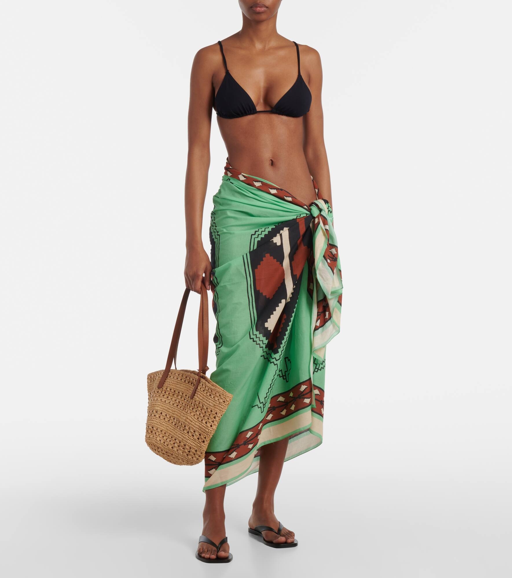 Printed cotton beach cover-up - 2