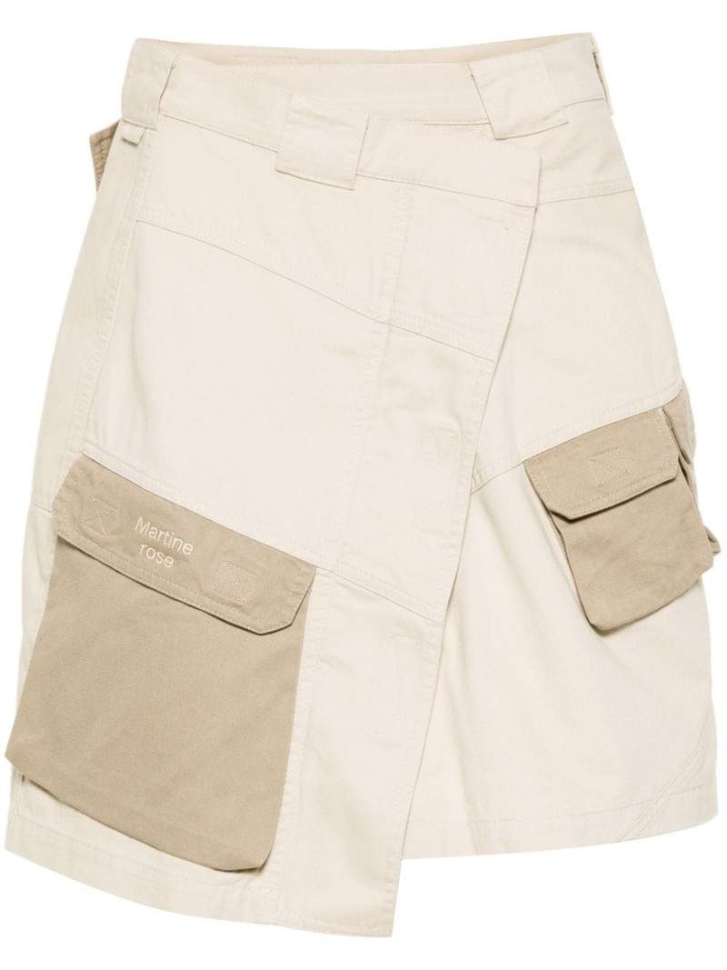 logo-embroidered asymmetric skirt - 1