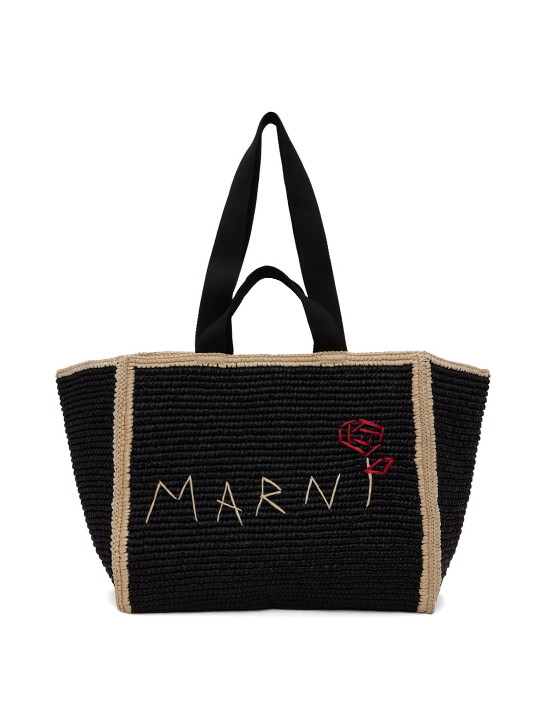 Black Medium Shopping Tote - 1