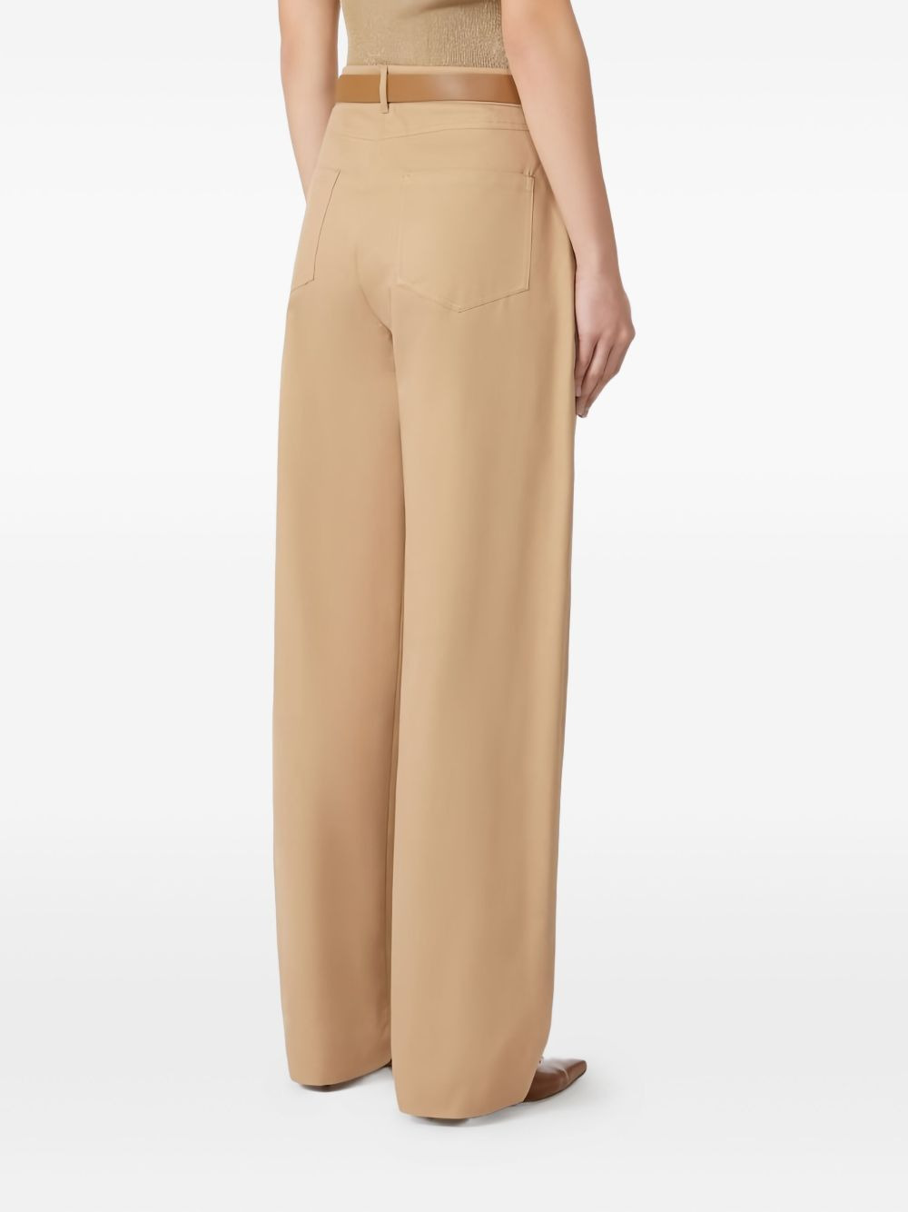 belted cotton trousers - 4