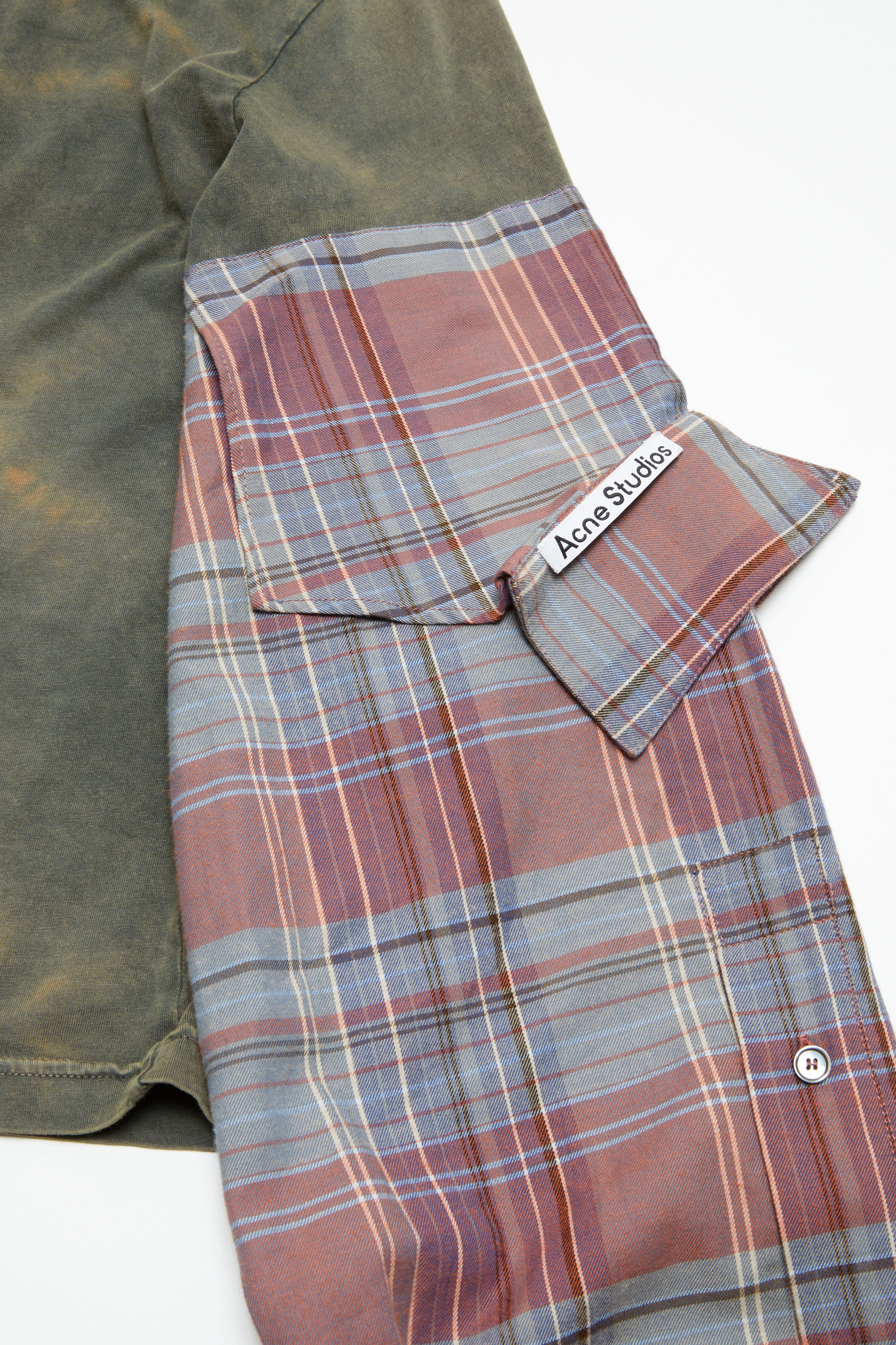 T-shirt constructed flannel sleeves - Blue/multi - 4