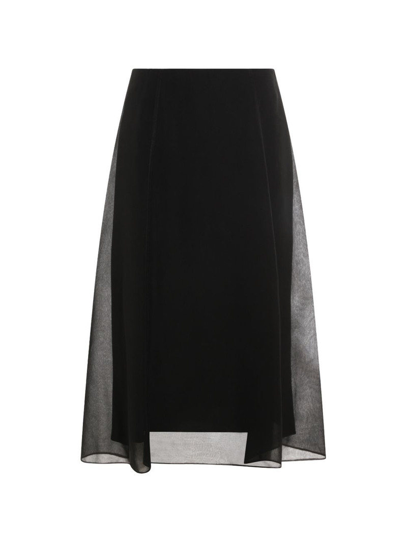 sheer panel A-line skirt 1