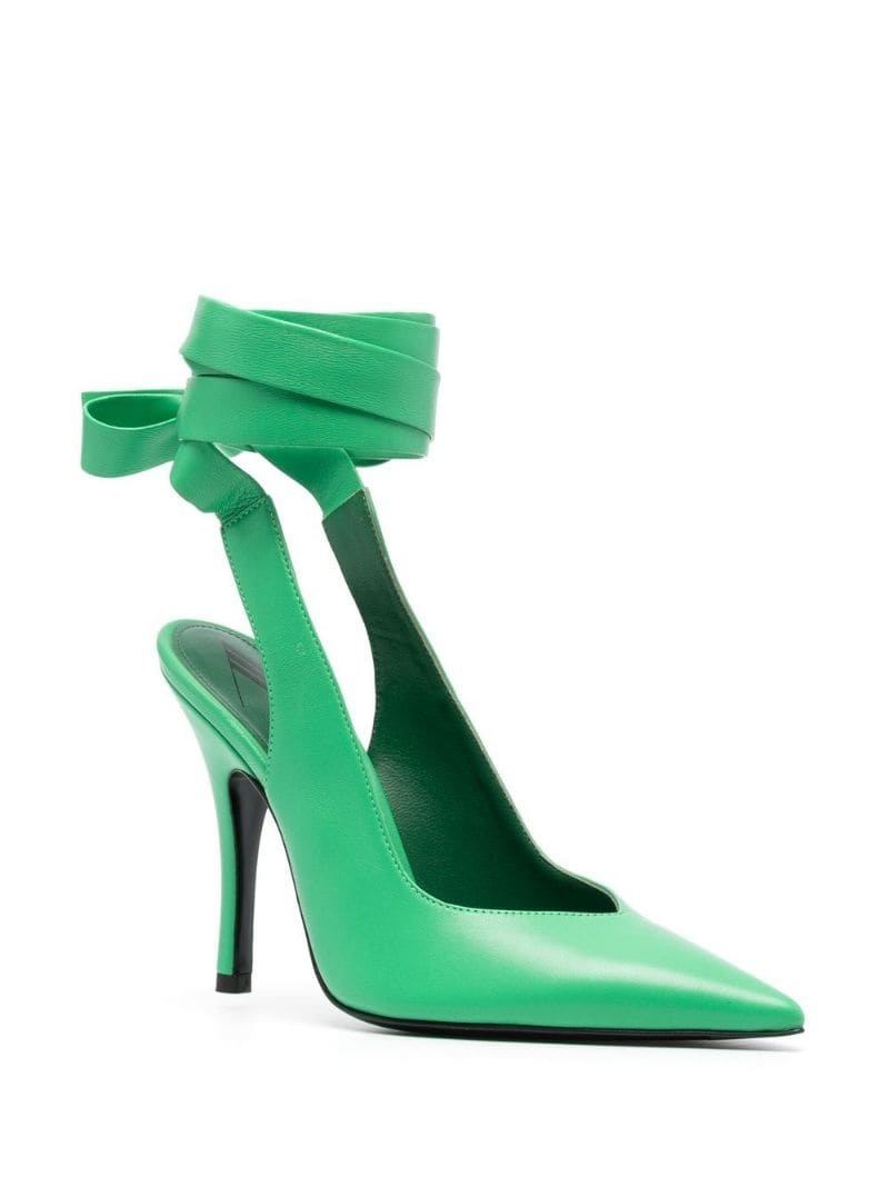 tie-detail heeled pumps - 2