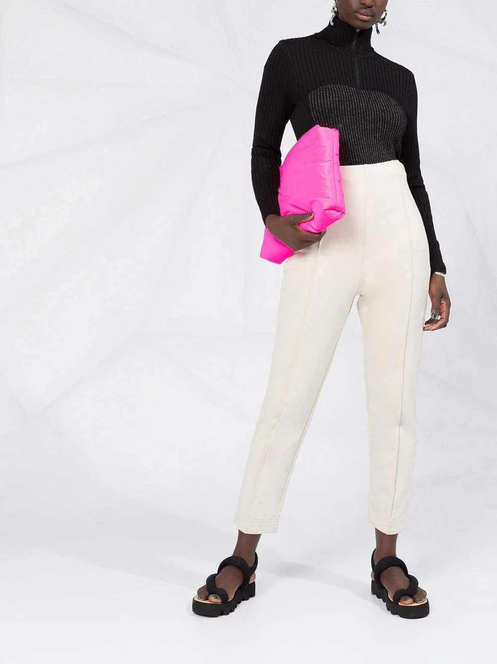 high-waisted logo trousers - 2