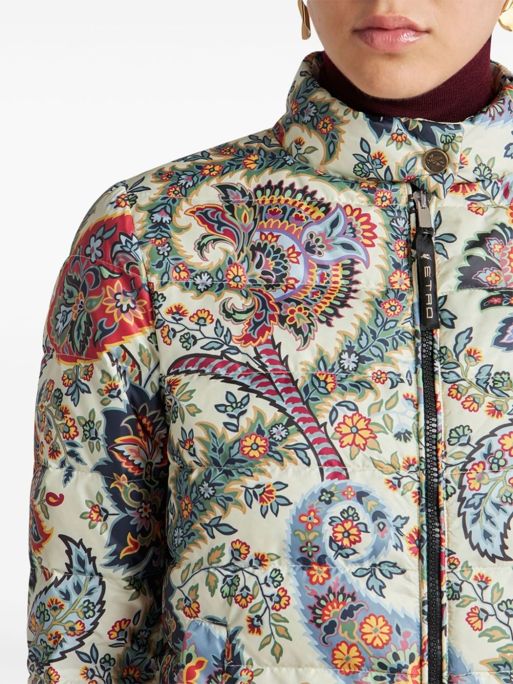 paisley-print down puffer jacket - 4