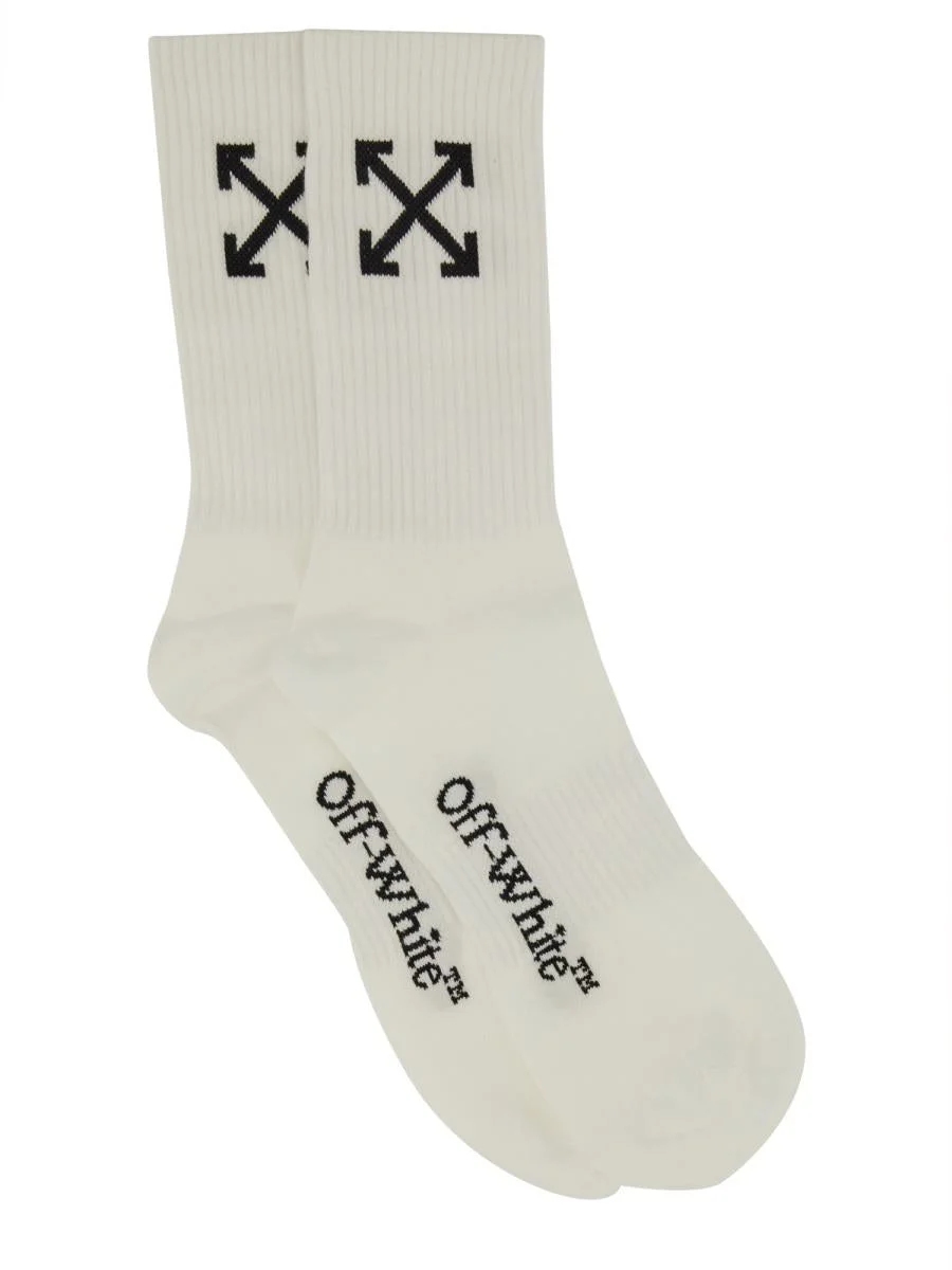 Off-White Medium Socks With "Arrow" Pattern - 1