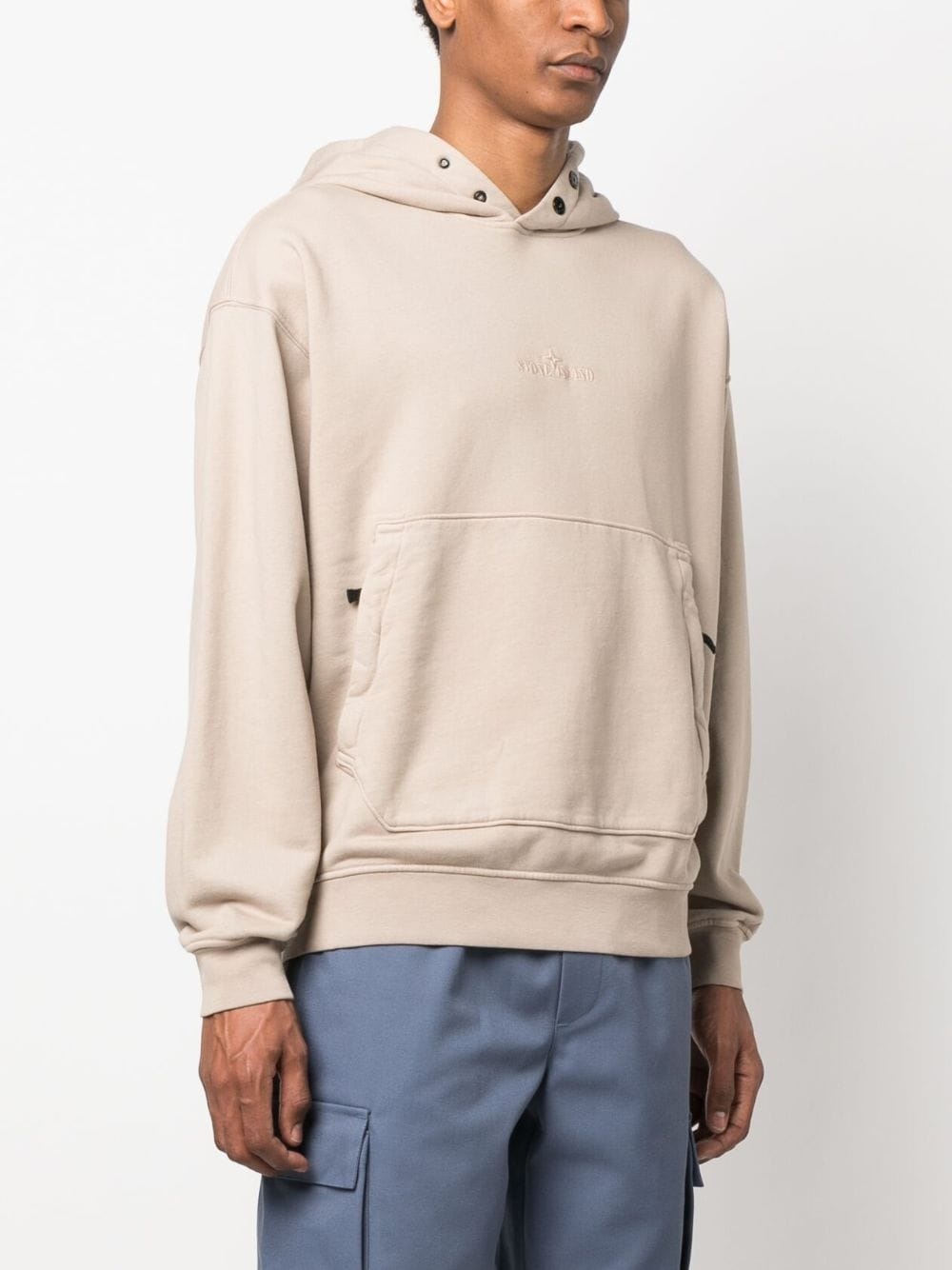 embroidered-logo cotton hoodie - 3