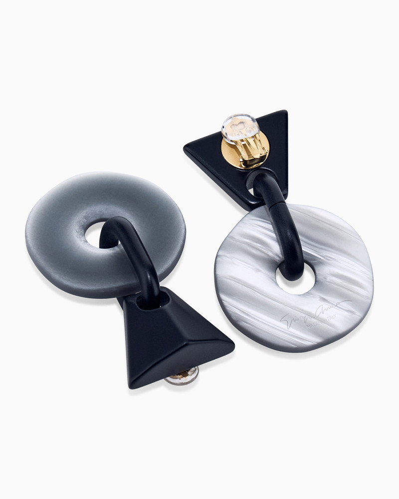 GIORGIO ARMANI EARRINGS IN METHACRYLATE AND BRASS outlook