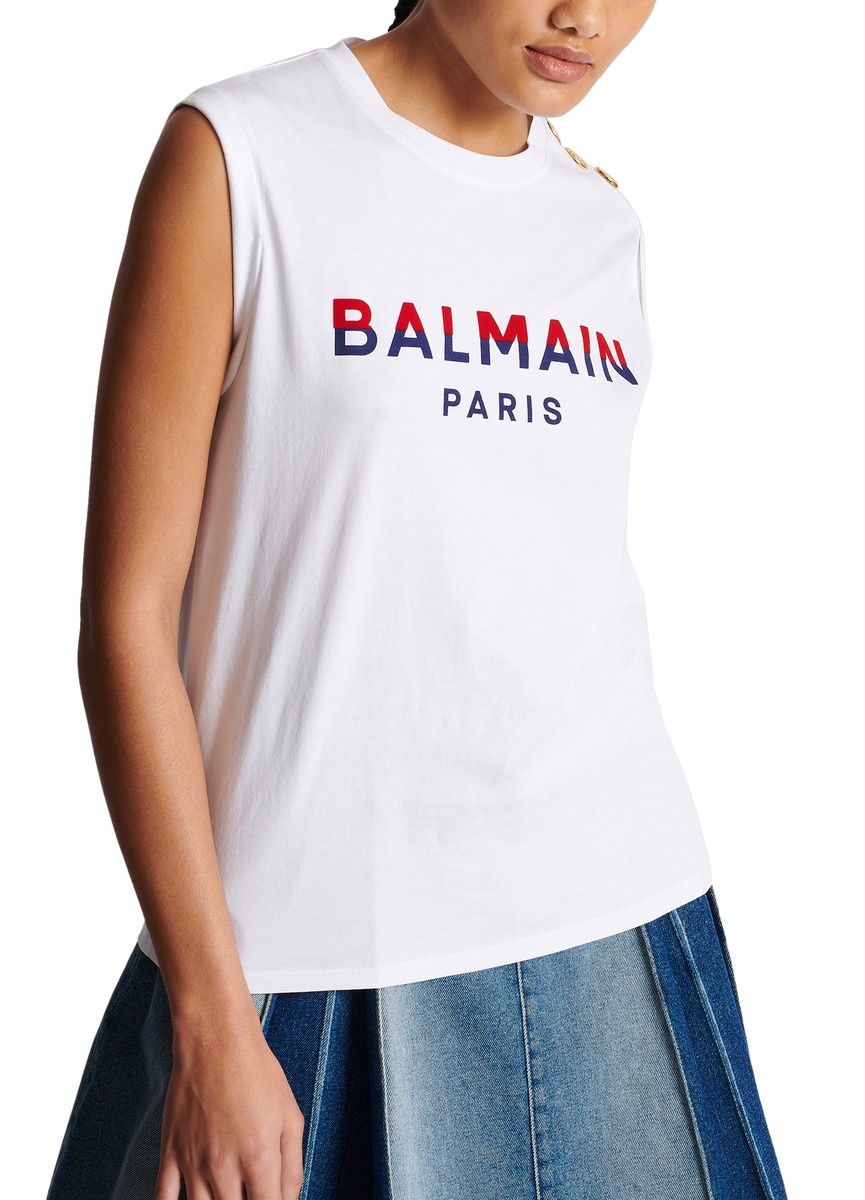 Balmain Paris flocked T-Shirt - 5