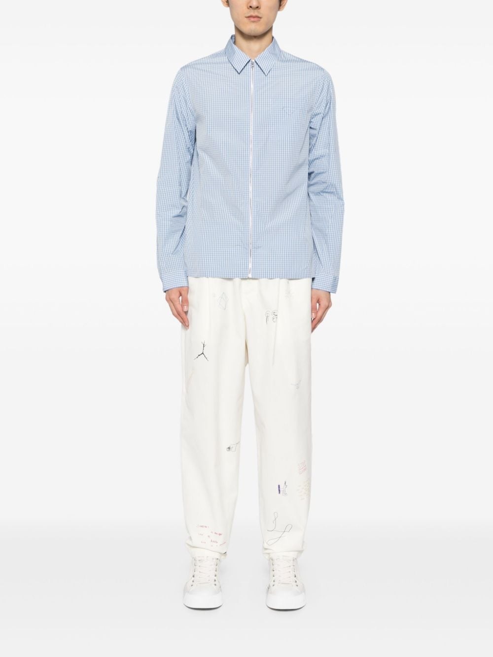 sketch-style printed trousers - 2
