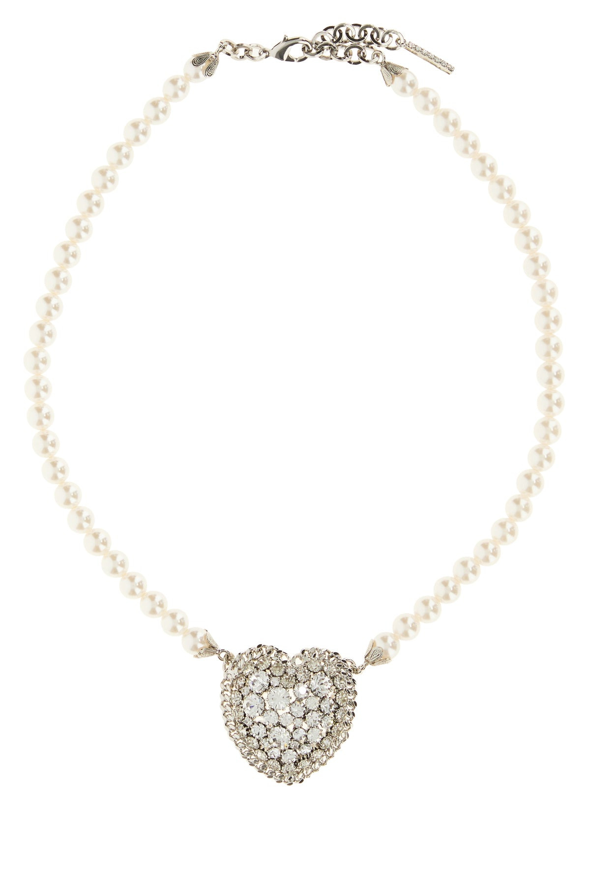 White pearls Heart necklace - 1
