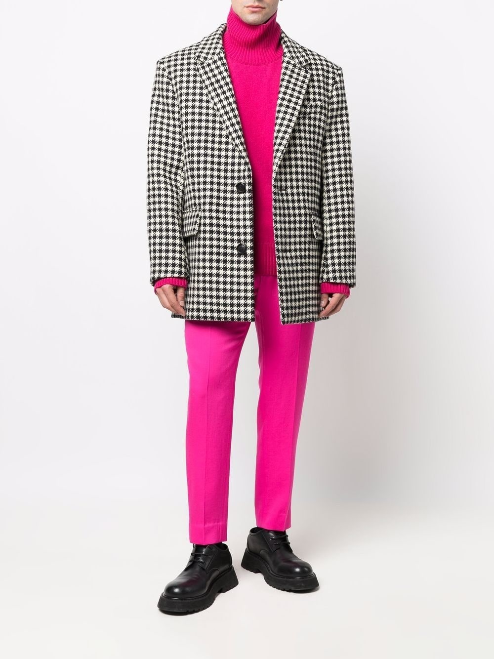 houndstooth pattern blazer jacket - 2