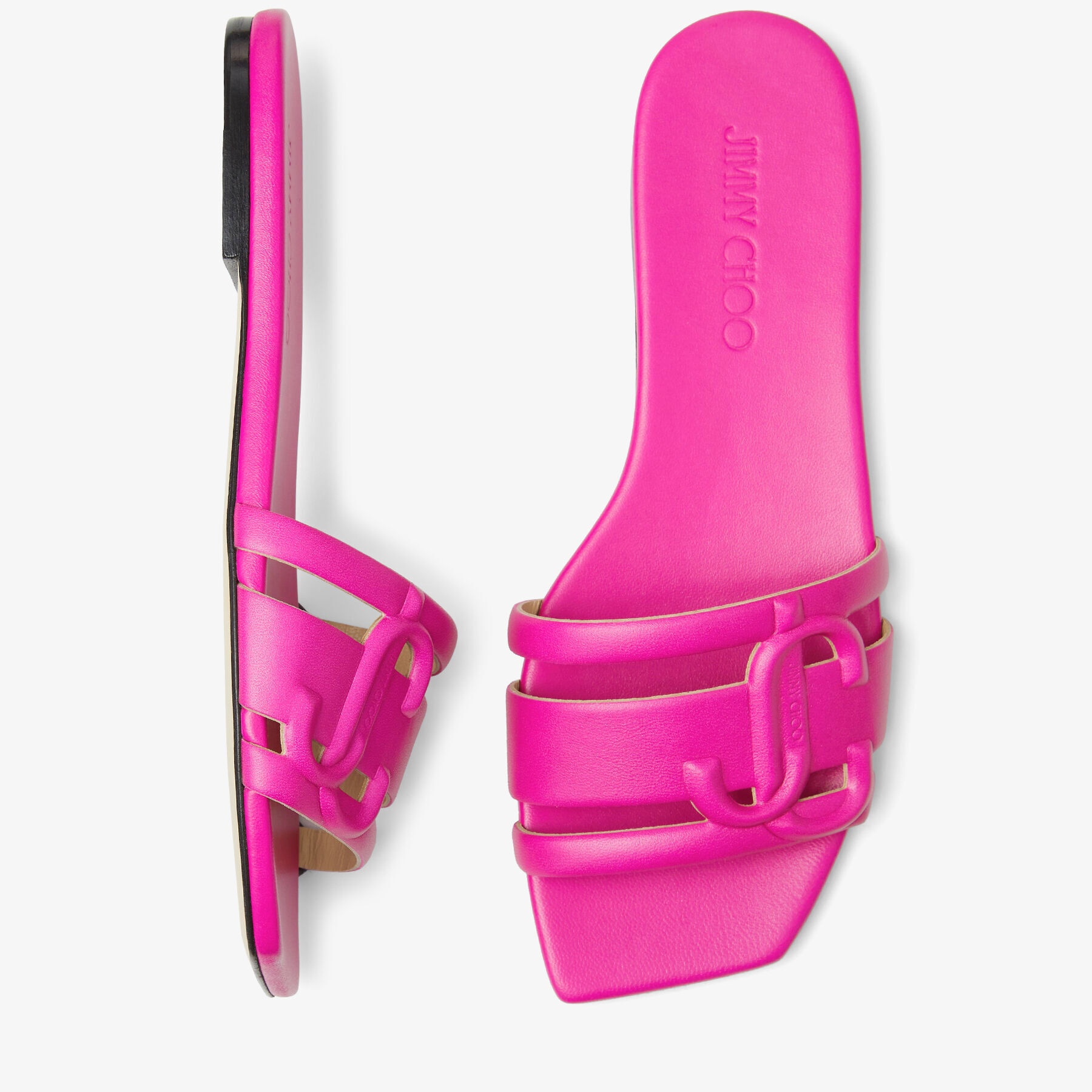 Laran Flat
Fuchsia Nappa Leather Flats with JC Monogram - 5