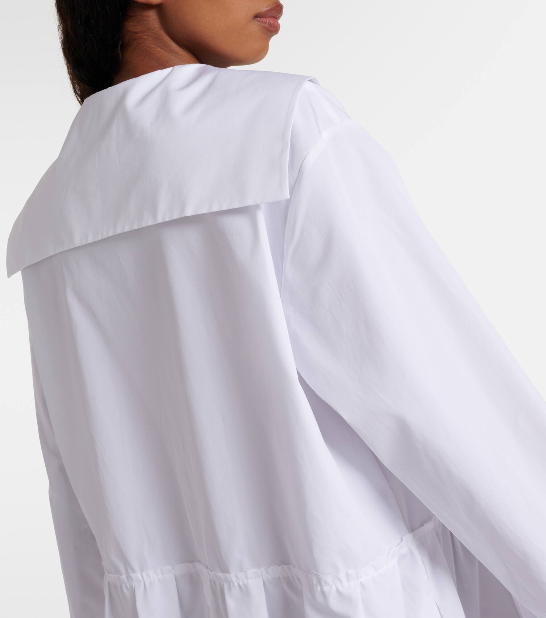 Gathered cotton poplin shirt dress - 6