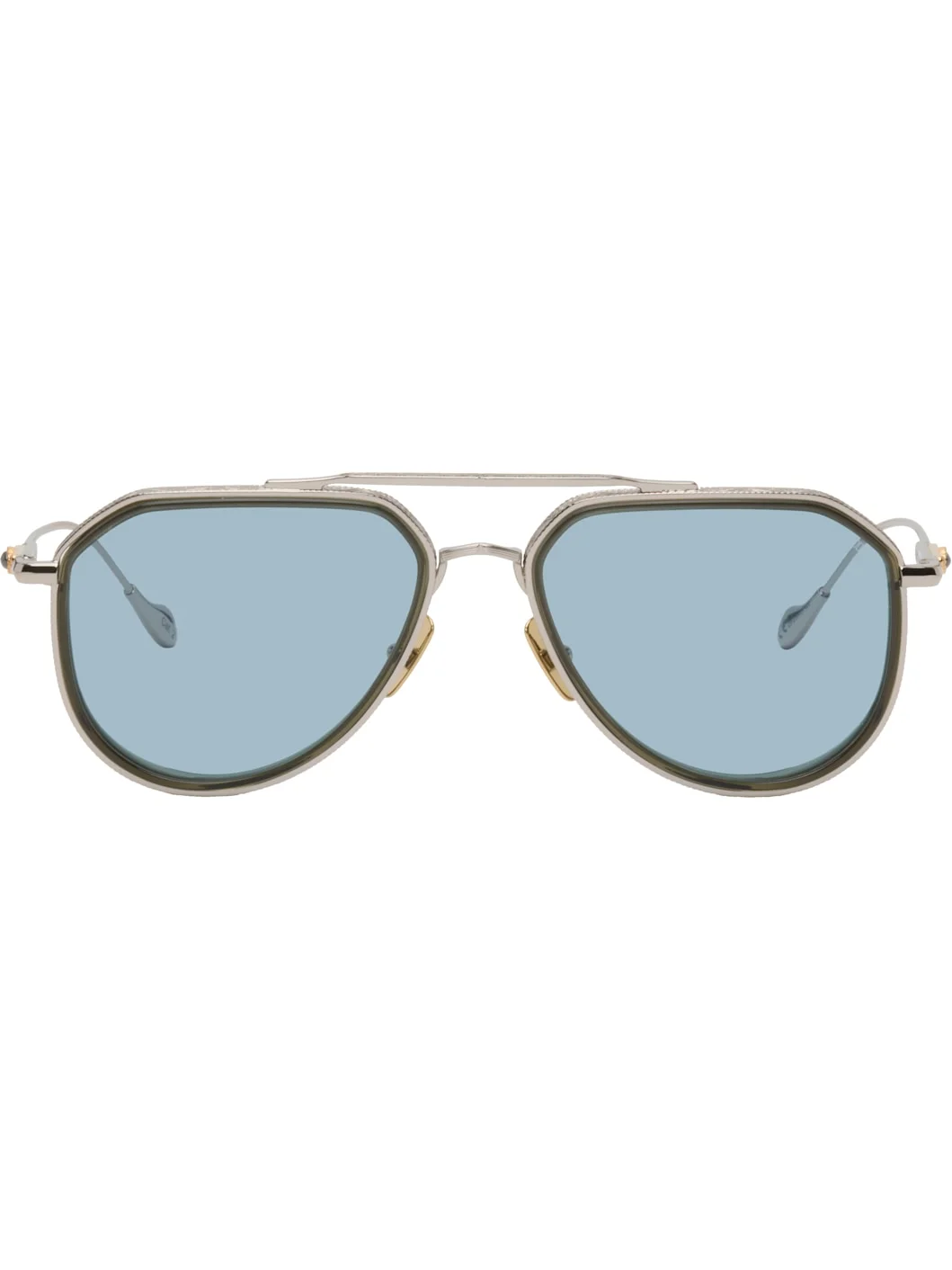 Silver The Great Frog Edition Triumph Aviator Sunglasses - 1